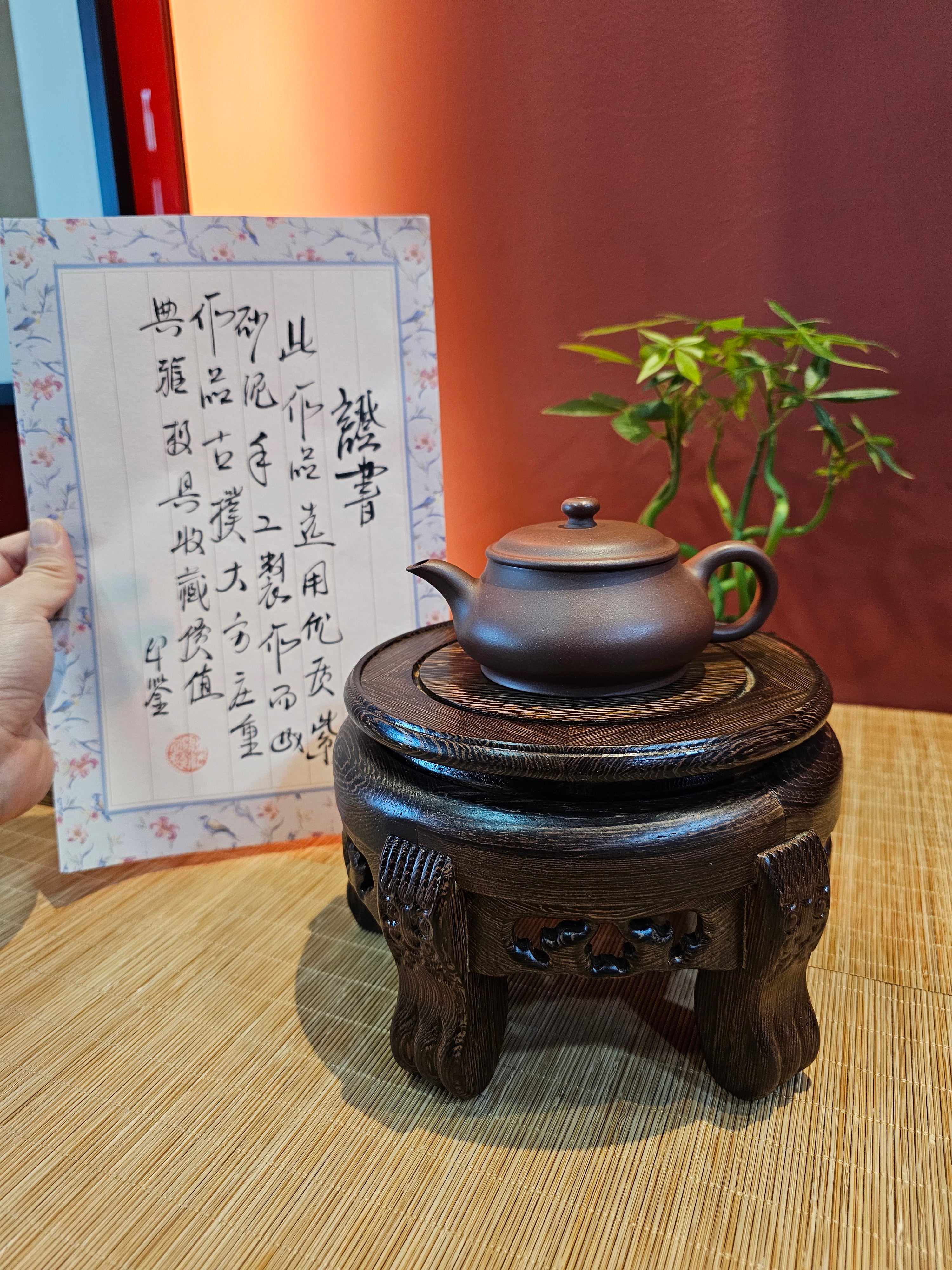 Ming Lu 明炉, 167.6ml, DiCaoQing ZiNi 老紫泥, by our Collaborative Craftsman Chen Fa Chu 陈法初。