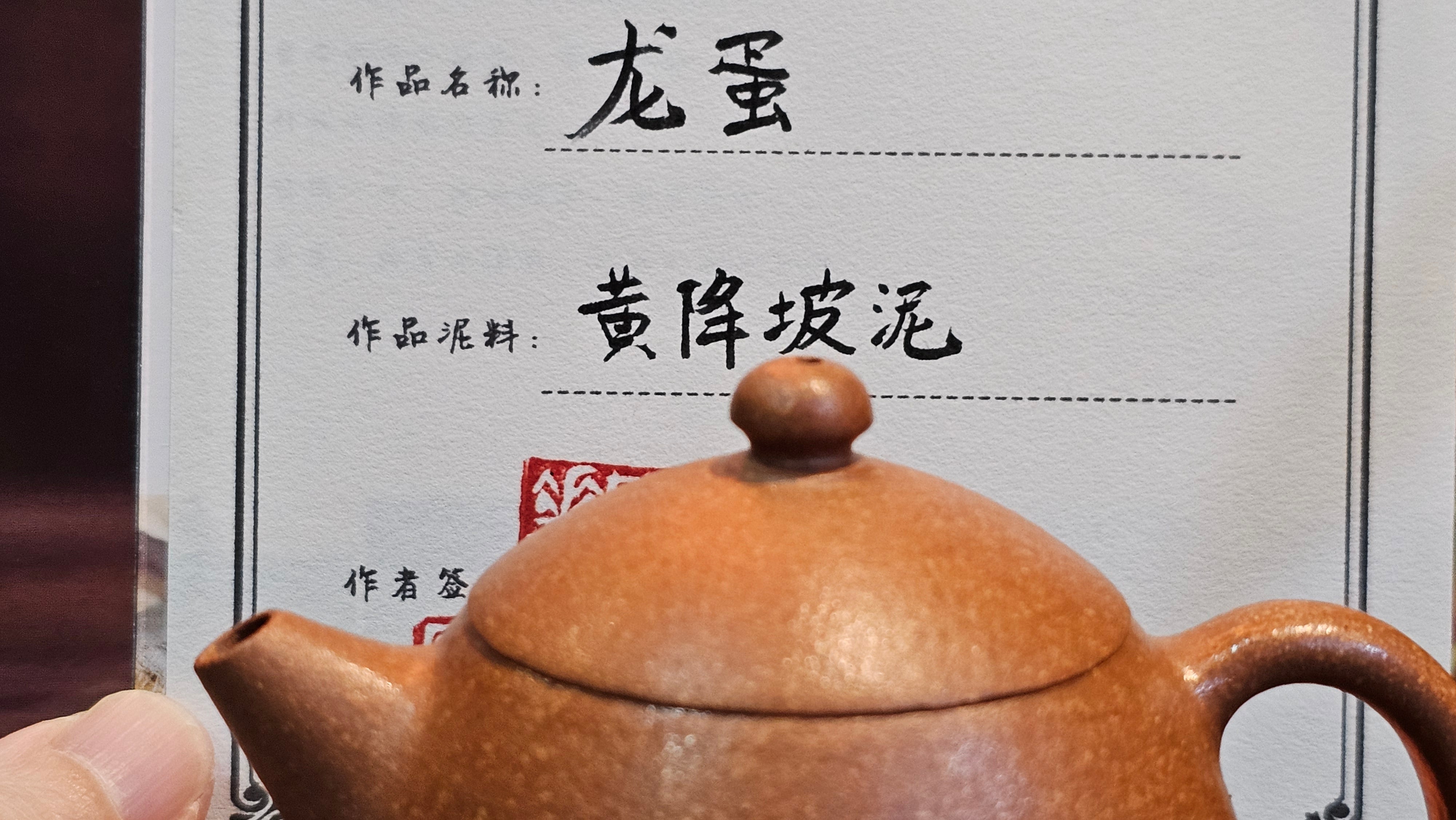 Long Dan 龙蛋 ~"Dragon's Egg", 180.3ml, Huang Jiang Po Ni 黄降坡泥, by our Collaborative Craftsman Chen Hua Jun 陈华军。