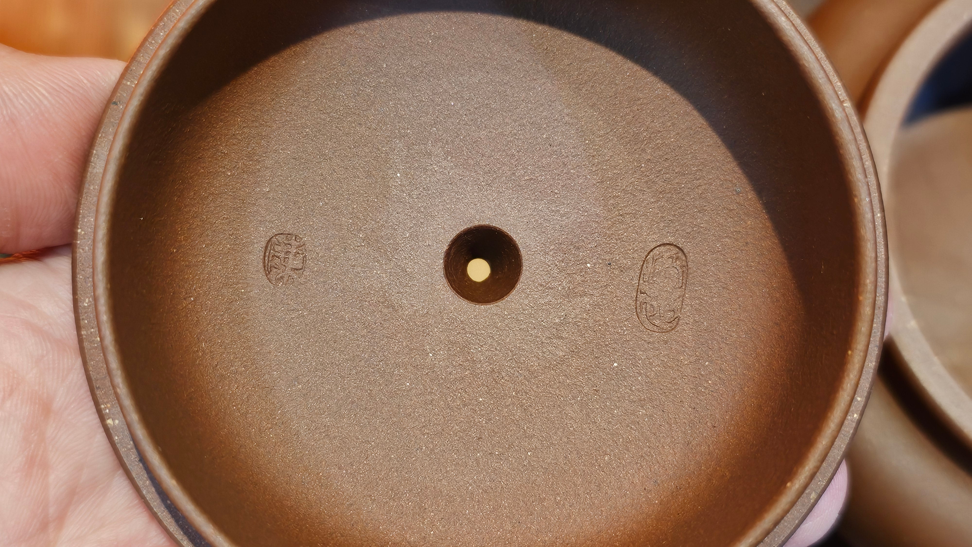 Bian Fu 扁腹, 268.6ml, Di Cao Qing Zi Ni 底槽青紫泥, by our Collaborative Craftsman Chen Fa Chu 陈法初。