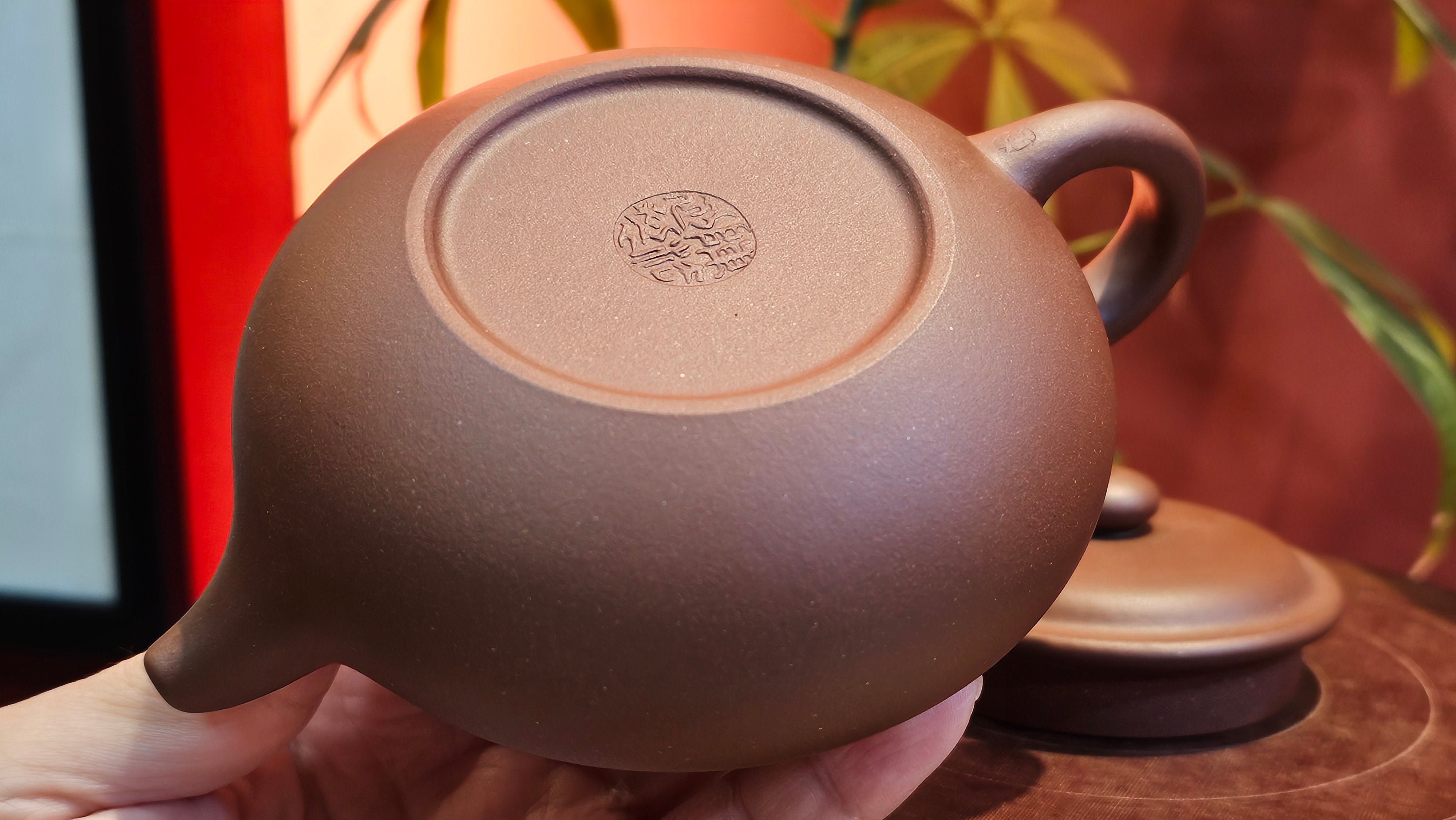 Bian Fu 扁腹, 268.6ml, Di Cao Qing Zi Ni 底槽青紫泥, by our Collaborative Craftsman Chen Fa Chu 陈法初。