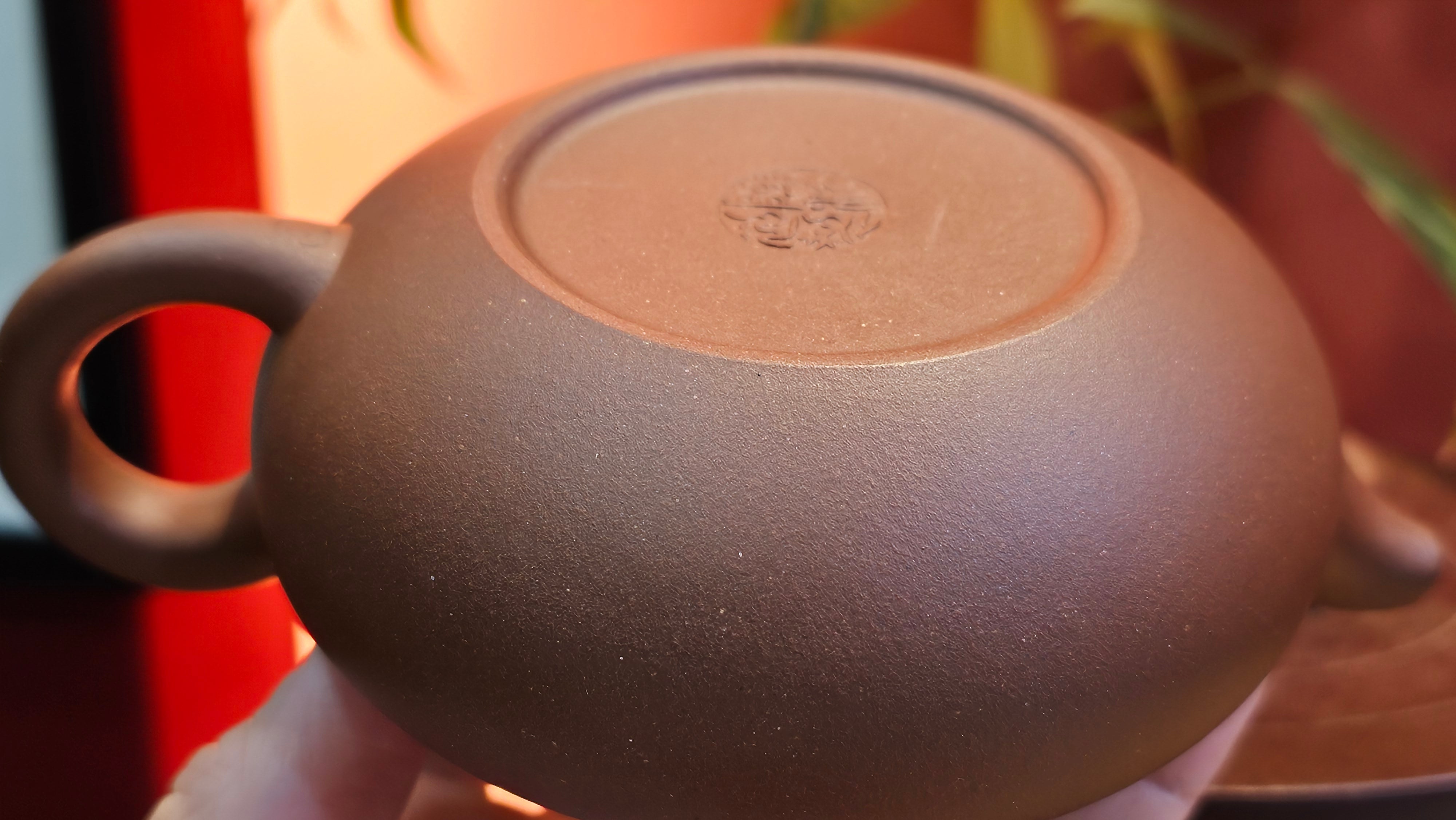 Bian Fu 扁腹, 268.6ml, Di Cao Qing Zi Ni 底槽青紫泥, by our Collaborative Craftsman Chen Fa Chu 陈法初。