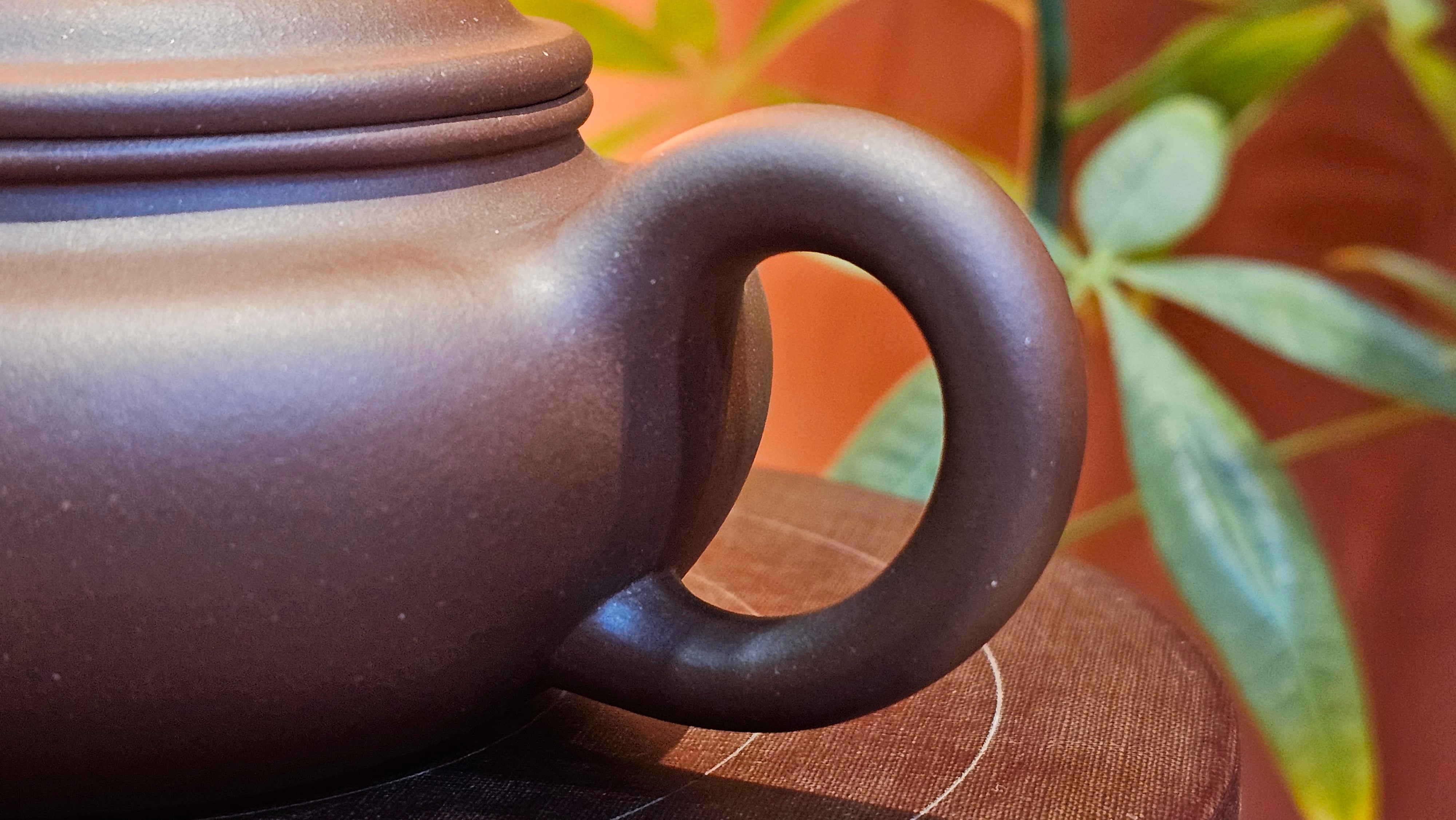 Bian Fu 扁腹, 268.6ml, Di Cao Qing Zi Ni 底槽青紫泥, by our Collaborative Craftsman Chen Fa Chu 陈法初。