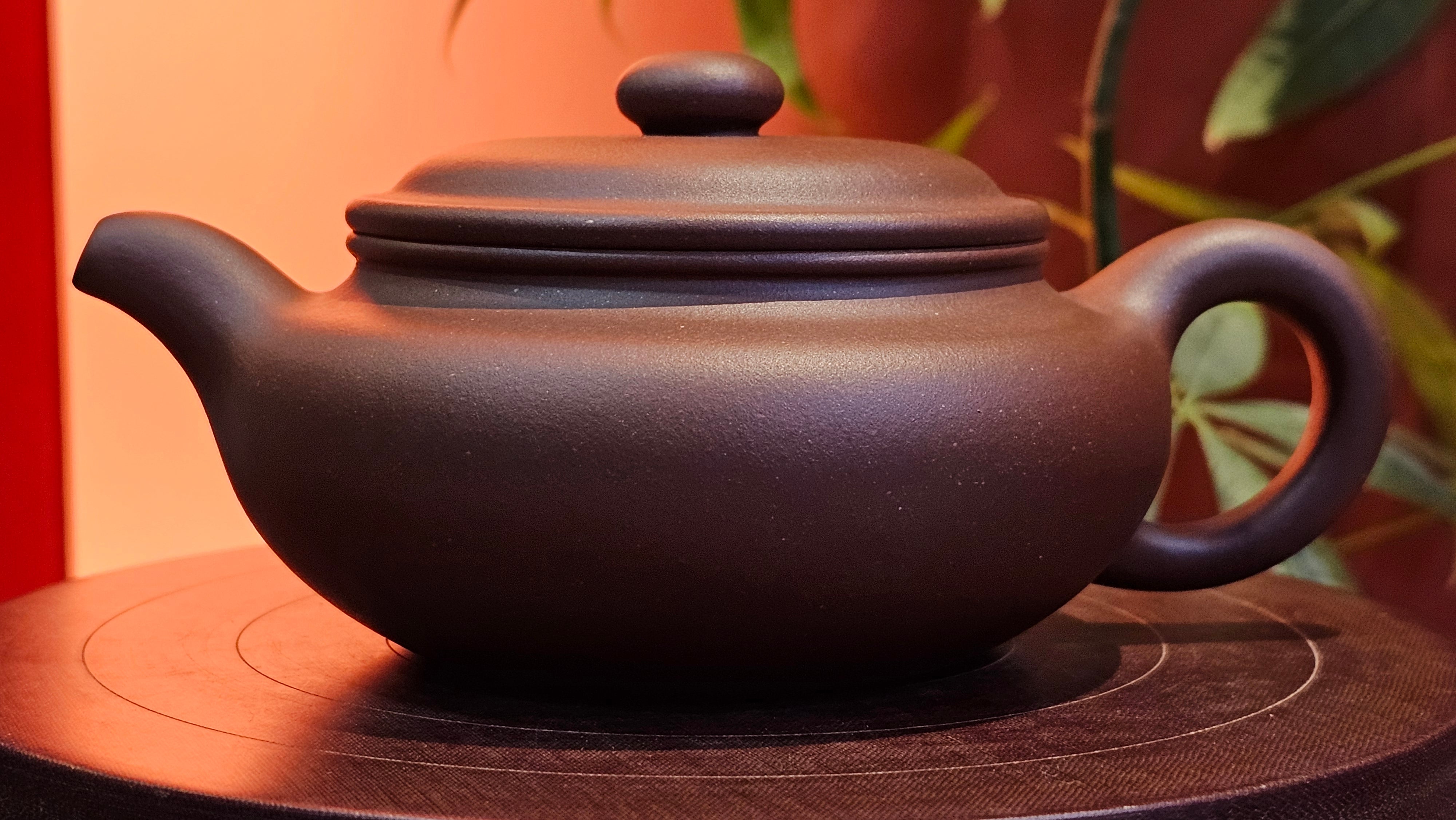 Bian Fu 扁腹, 268.6ml, Di Cao Qing Zi Ni 底槽青紫泥, by our Collaborative Craftsman Chen Fa Chu 陈法初。