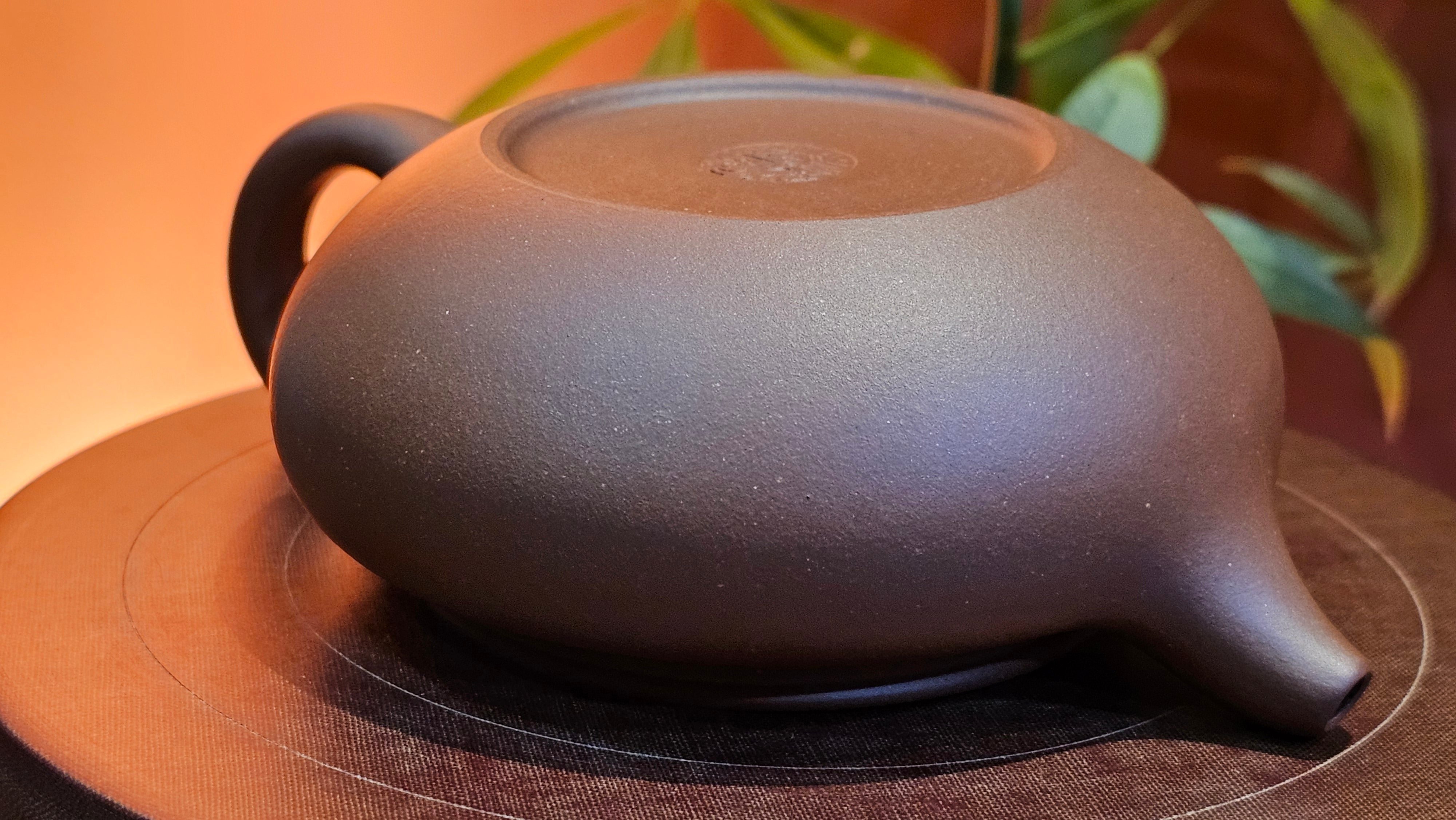 Bian Fu 扁腹, 268.6ml, Di Cao Qing Zi Ni 底槽青紫泥, by our Collaborative Craftsman Chen Fa Chu 陈法初。