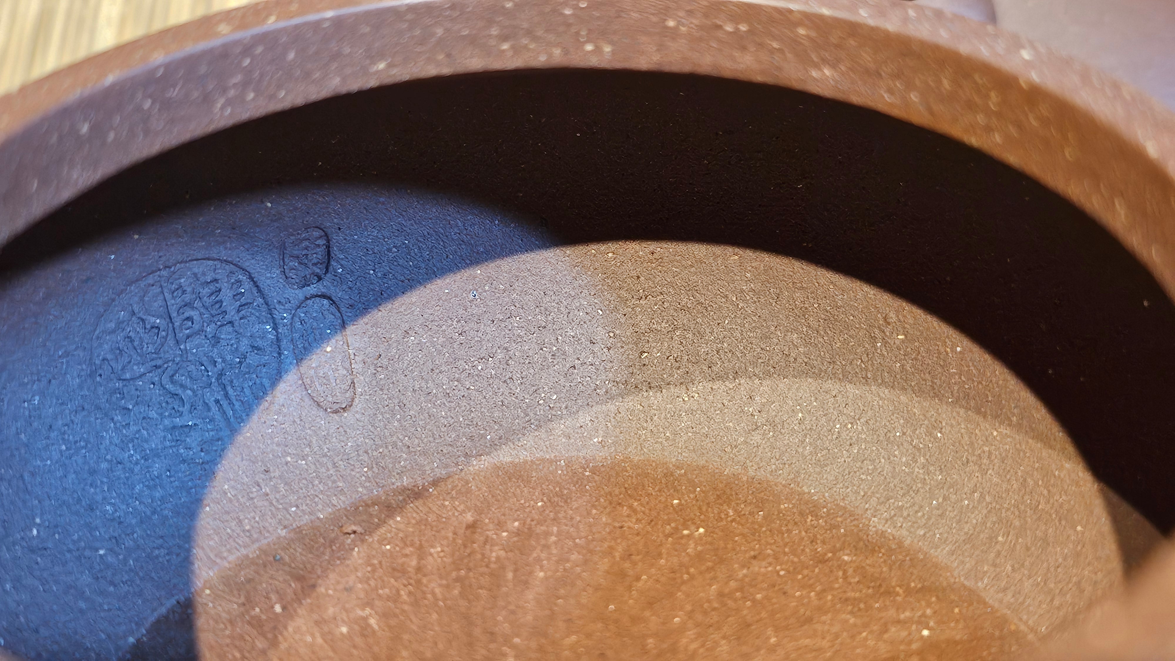 Bian Fu 扁腹, 268.6ml, Di Cao Qing Zi Ni 底槽青紫泥, by our Collaborative Craftsman Chen Fa Chu 陈法初。