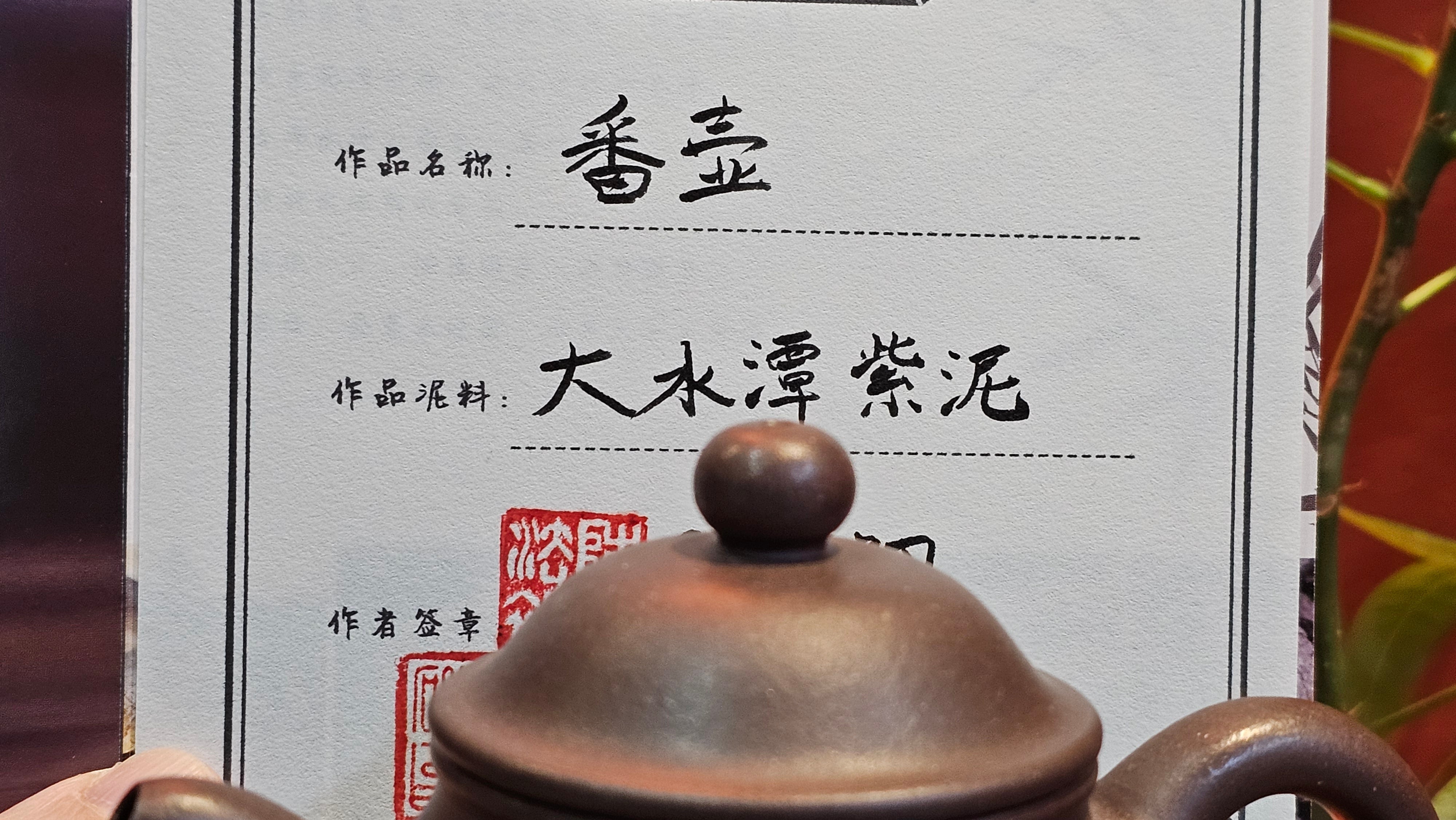 Pan Hu 番壶, 238.8ml, Da Shui Tan Zi Ni 大水潭紫泥, by our Collaborative Craftsman Chen Fa Chu 陈法初。