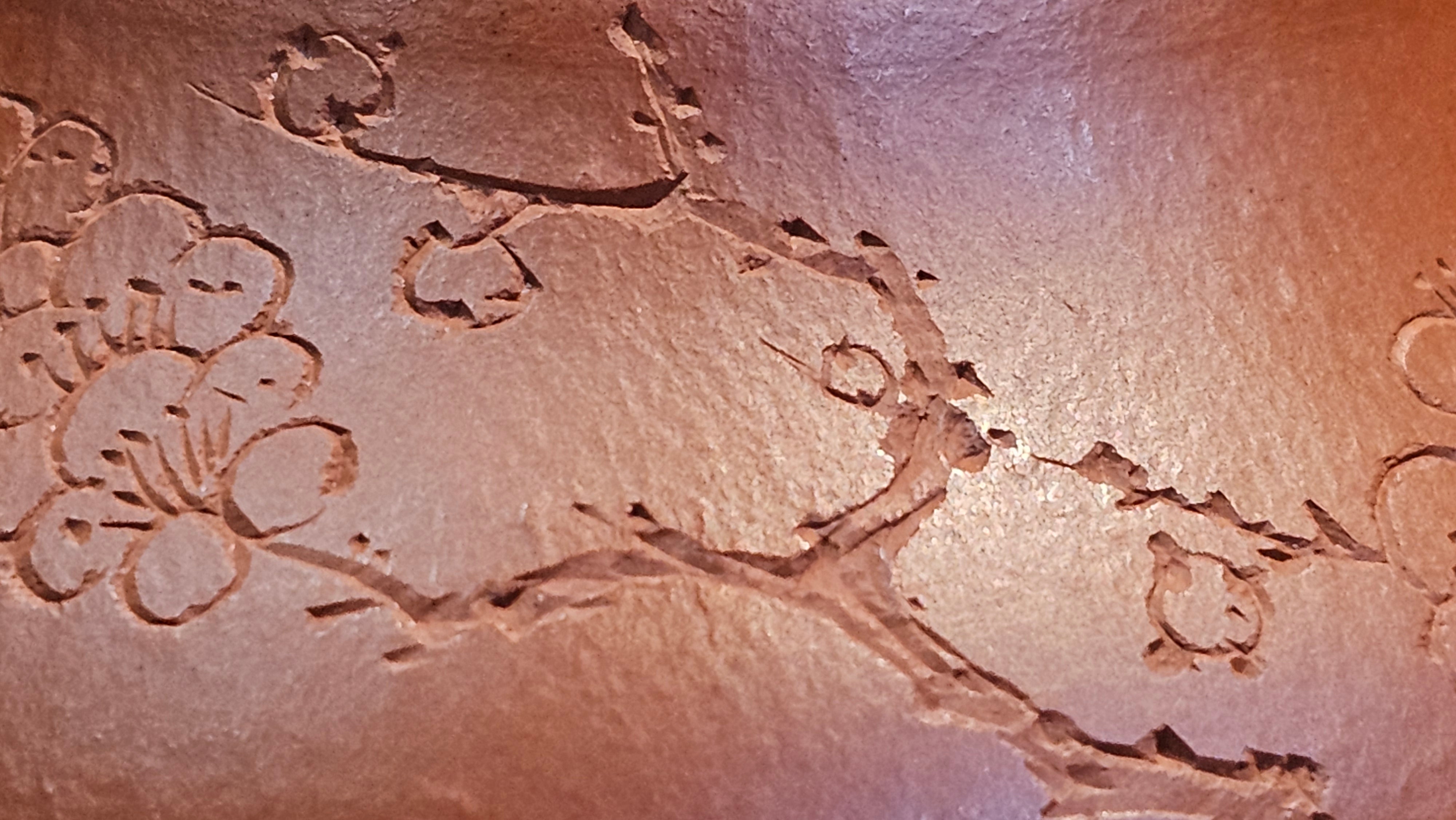 Li Xing 梨形, 171.5ml, Xiao Mei Yao Zhu Ni 小煤窑朱泥 by our Collaborative Craftsman Zhai Yi Yao 翟一耀。Plum Blossoms Engraving 梅花刻绘, 与 "暗香疏影" by Craftsman Yi De Shu 一德书。~ Congratulations to Mr E.P., 1826hrs 10th Apr, Holyoke, MA.