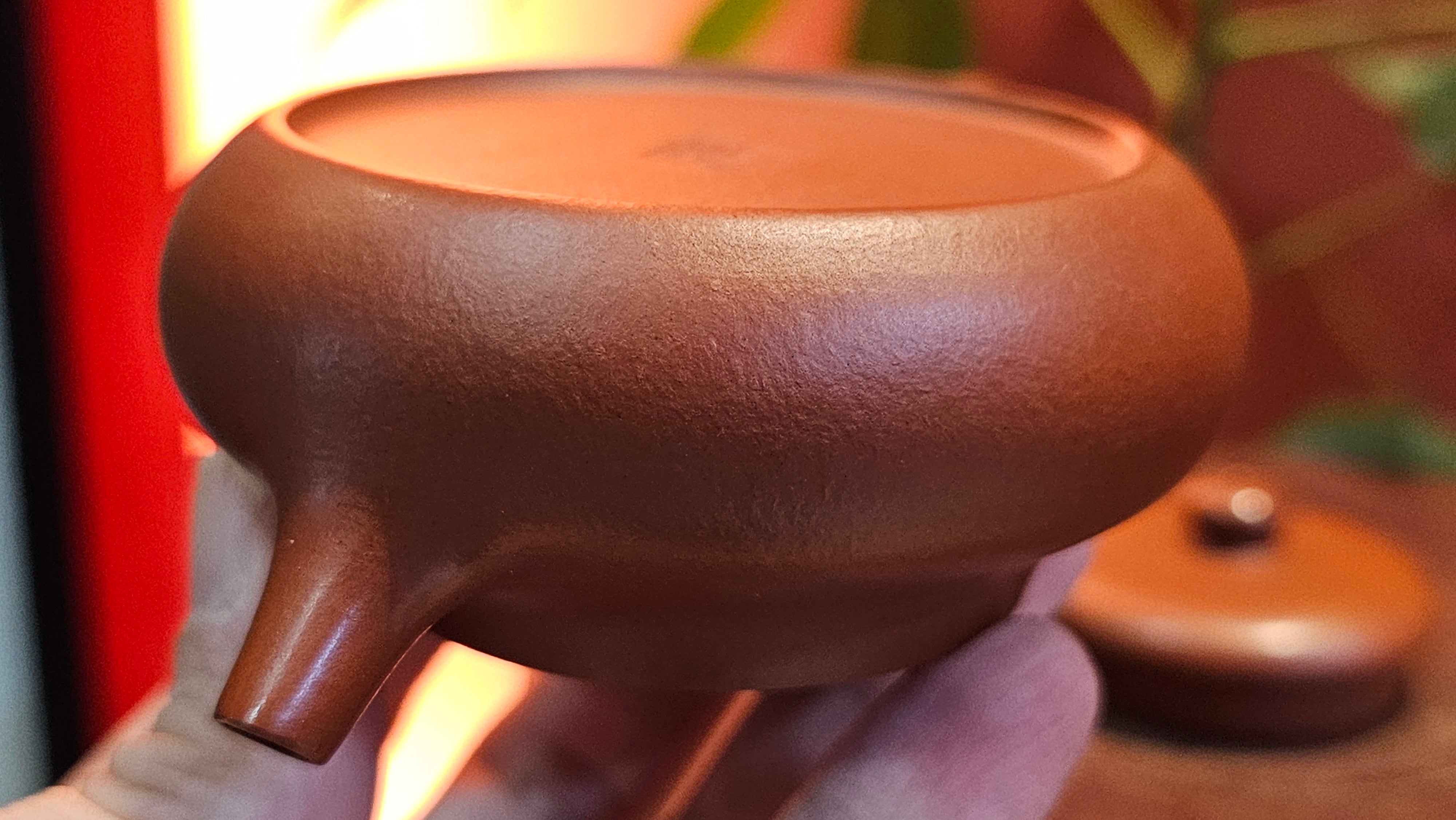 Jing Le 静乐 ~ "Quiet happiness", 99.6ml, Xiao Mei Yao Zhu Ni 小煤窑朱泥, by our Collaborative Craftsman Wang Xing 王兴 ~ Congratulations Ms C.C. 1803hrs 10th Apr, Cerritos, CA.