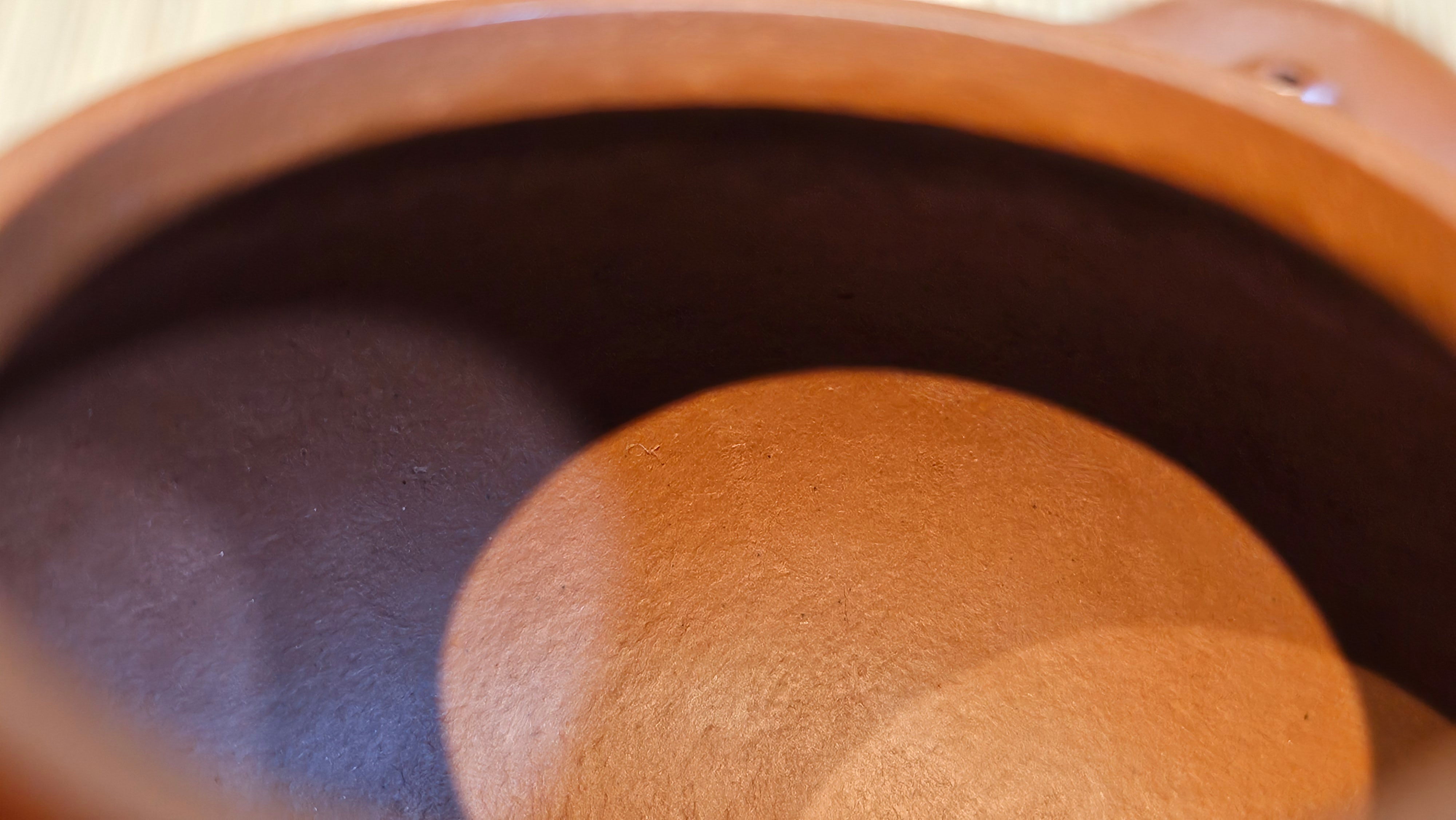 Li Xing 梨形, 171.5ml, Xiao Mei Yao Zhu Ni 小煤窑朱泥 by our Collaborative Craftsman Zhai Yi Yao 翟一耀。Plum Blossoms Engraving 梅花刻绘, 与 "暗香疏影" by Craftsman Yi De Shu 一德书。~ Congratulations to Mr E.P., 1826hrs 10th Apr, Holyoke, MA.