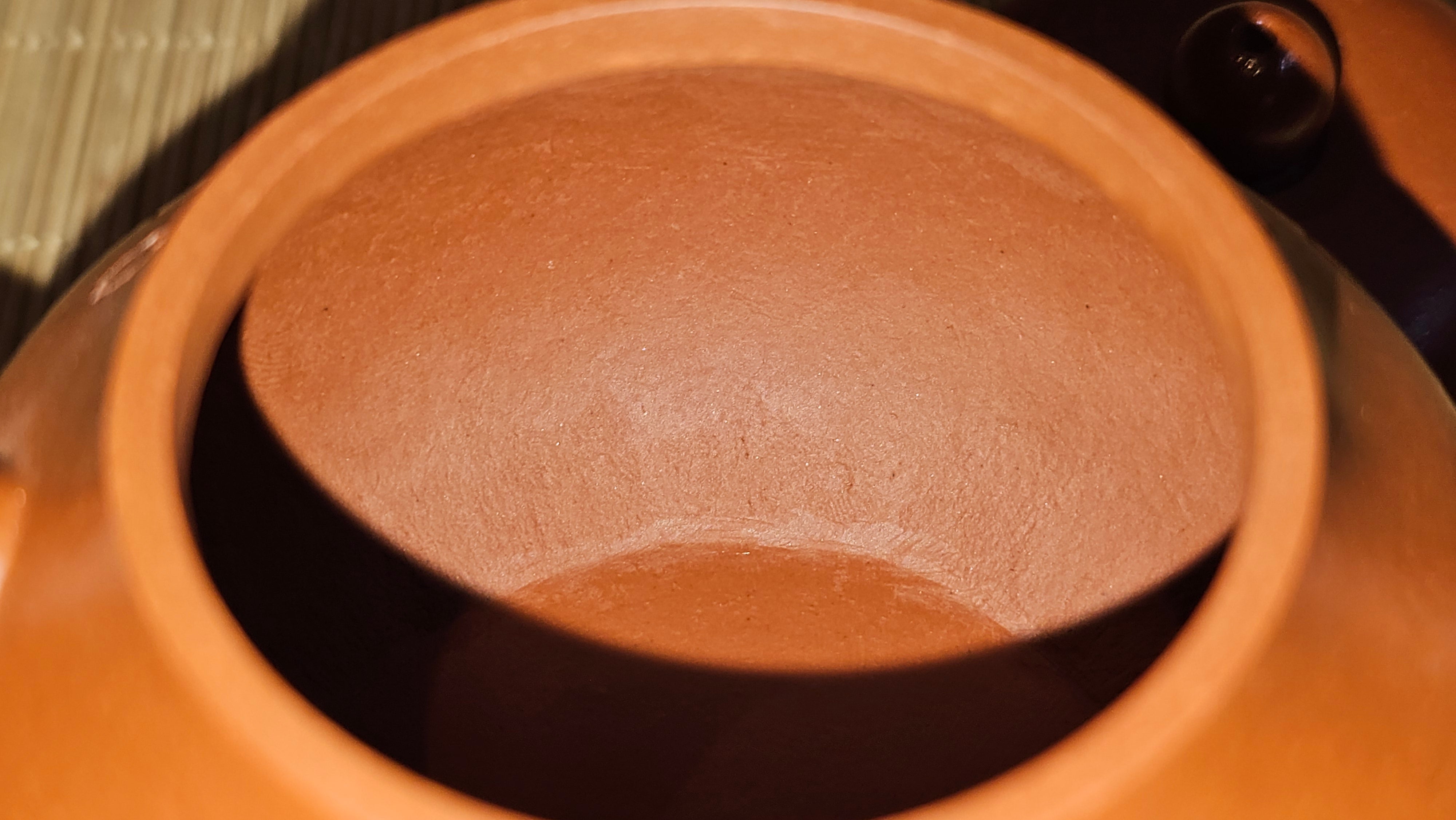 Li Xing 梨形, 171.5ml, Xiao Mei Yao Zhu Ni 小煤窑朱泥 by our Collaborative Craftsman Zhai Yi Yao 翟一耀。Plum Blossoms Engraving 梅花刻绘, 与 "暗香疏影" by Craftsman Yi De Shu 一德书。~ Congratulations to Mr E.P., 1826hrs 10th Apr, Holyoke, MA.