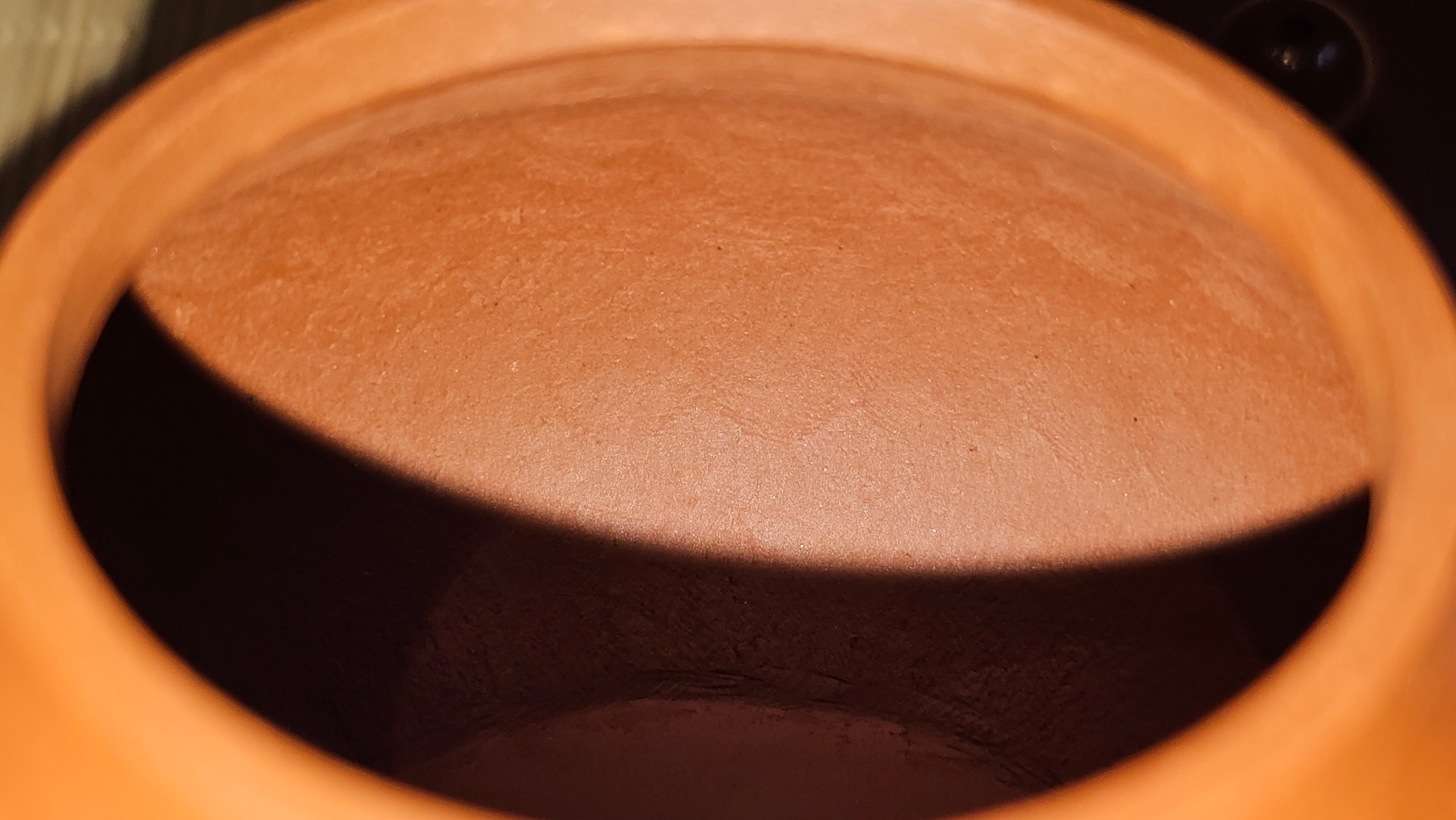 Li Xing 梨形, 171.5ml, Xiao Mei Yao Zhu Ni 小煤窑朱泥 by our Collaborative Craftsman Zhai Yi Yao 翟一耀。Plum Blossoms Engraving 梅花刻绘, 与 "暗香疏影" by Craftsman Yi De Shu 一德书。~ Congratulations to Mr E.P., 1826hrs 10th Apr, Holyoke, MA.