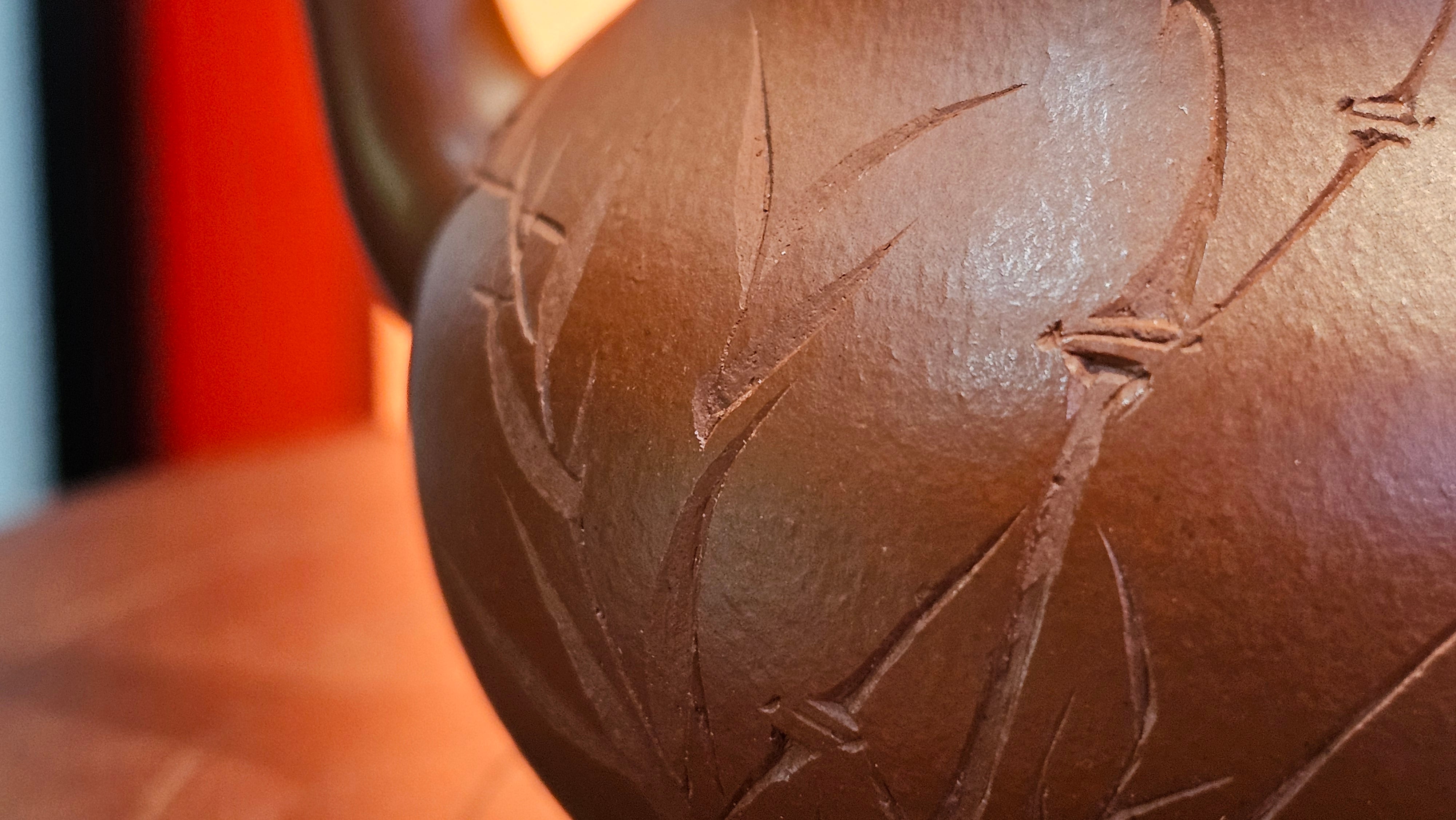 Li Xing 梨形, 166.5ml, Xiao Mei Yao Zhu Ni 小煤窑朱泥 by our Collaborative Craftsman Zhai Yi Yao 翟一耀。"竹韵茶香", 竹刻绘, Engraving of Bamboos and Calligraphy, by Craftsman Yi De Shu 一德书 ~ Congratulations to Mr R.V., 1054hrs 12th Apr, Garden Grove, CA.