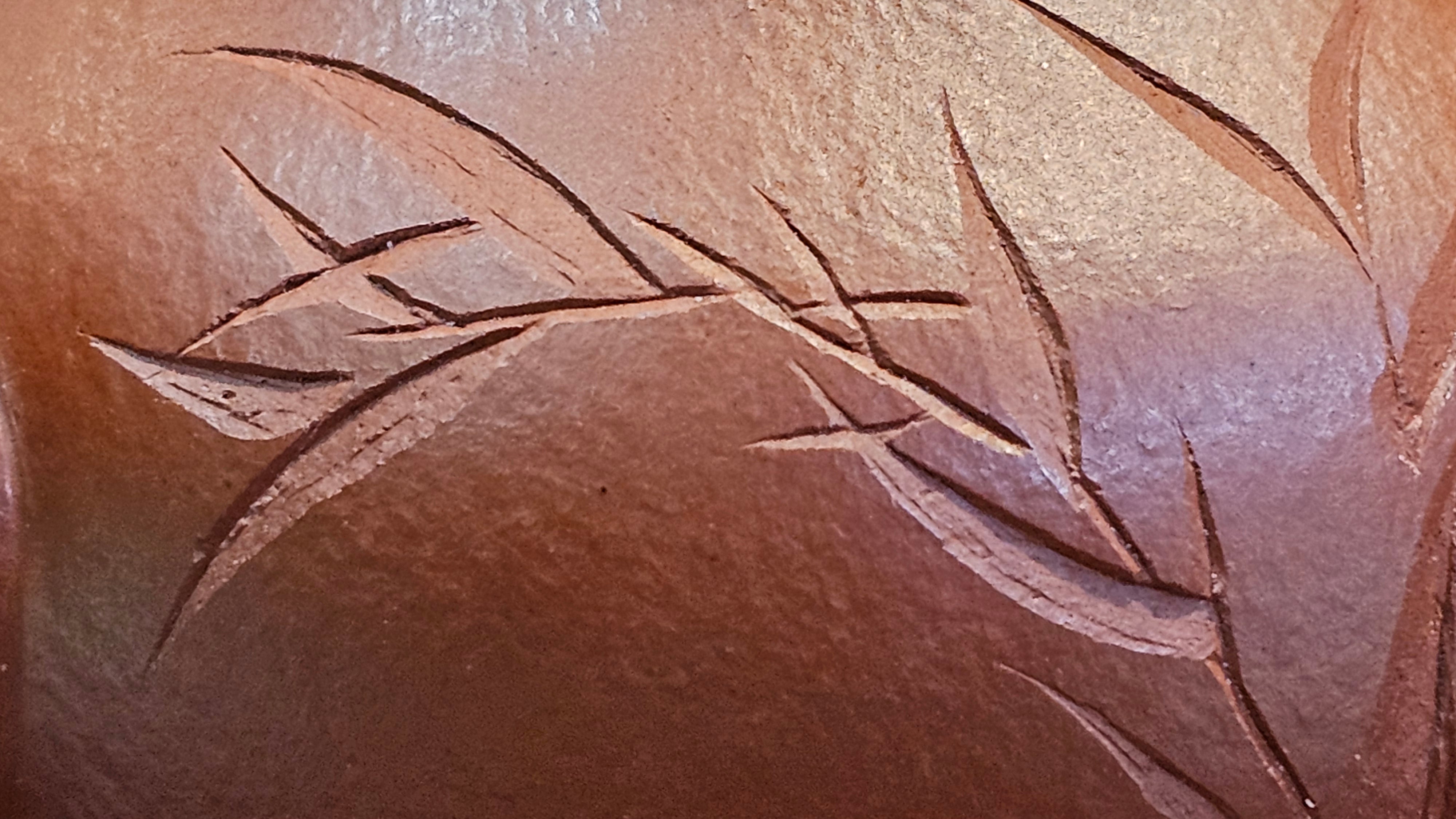 Li Xing 梨形, 166.5ml, Xiao Mei Yao Zhu Ni 小煤窑朱泥 by our Collaborative Craftsman Zhai Yi Yao 翟一耀。"竹韵茶香", 竹刻绘, Engraving of Bamboos and Calligraphy, by Craftsman Yi De Shu 一德书 ~ Congratulations to Mr R.V., 1054hrs 12th Apr, Garden Grove, CA.