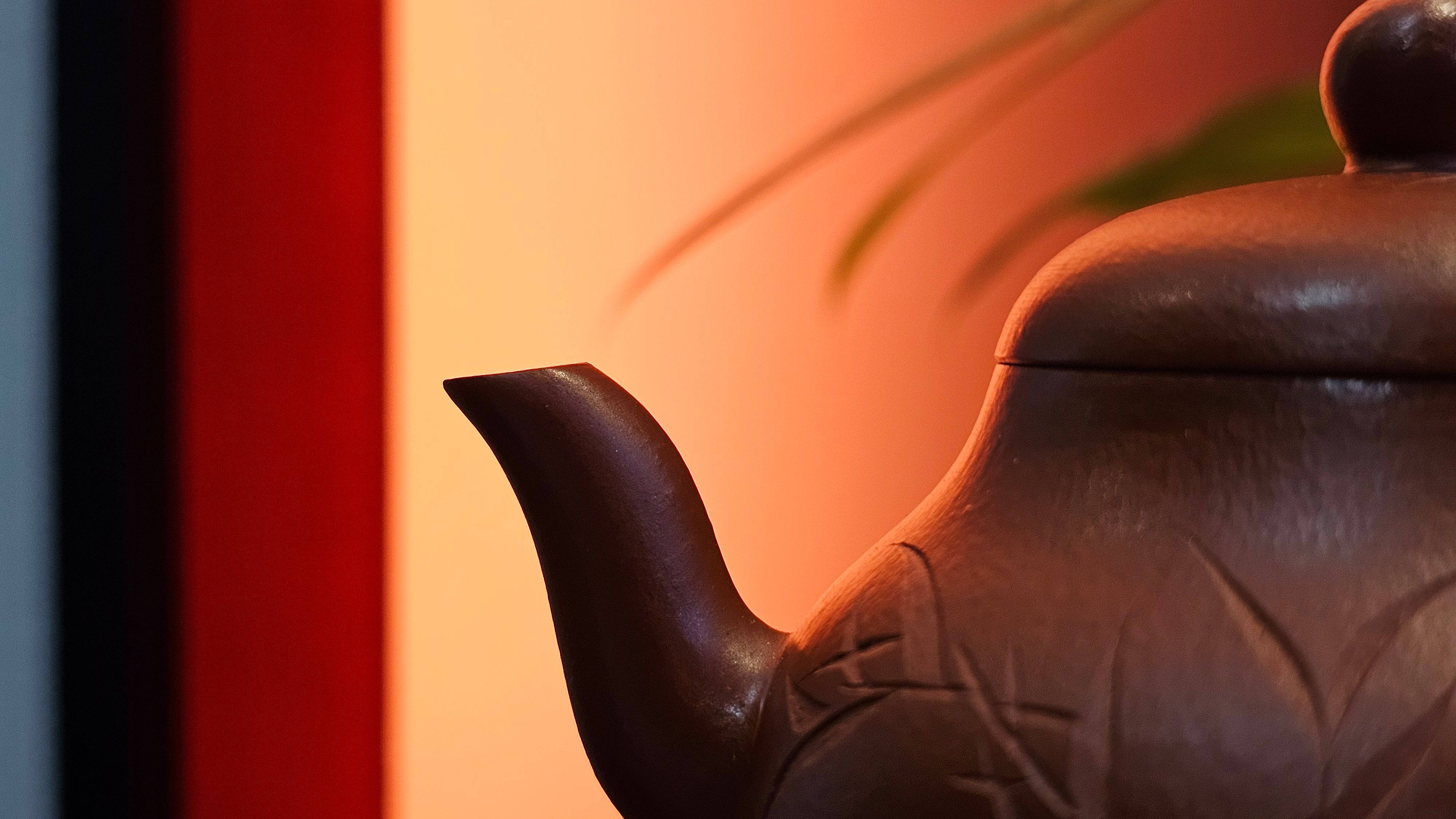 Li Xing 梨形, 166.5ml, Xiao Mei Yao Zhu Ni 小煤窑朱泥 by our Collaborative Craftsman Zhai Yi Yao 翟一耀。"竹韵茶香", 竹刻绘, Engraving of Bamboos and Calligraphy, by Craftsman Yi De Shu 一德书 ~ Congratulations to Mr R.V., 1054hrs 12th Apr, Garden Grove, CA.