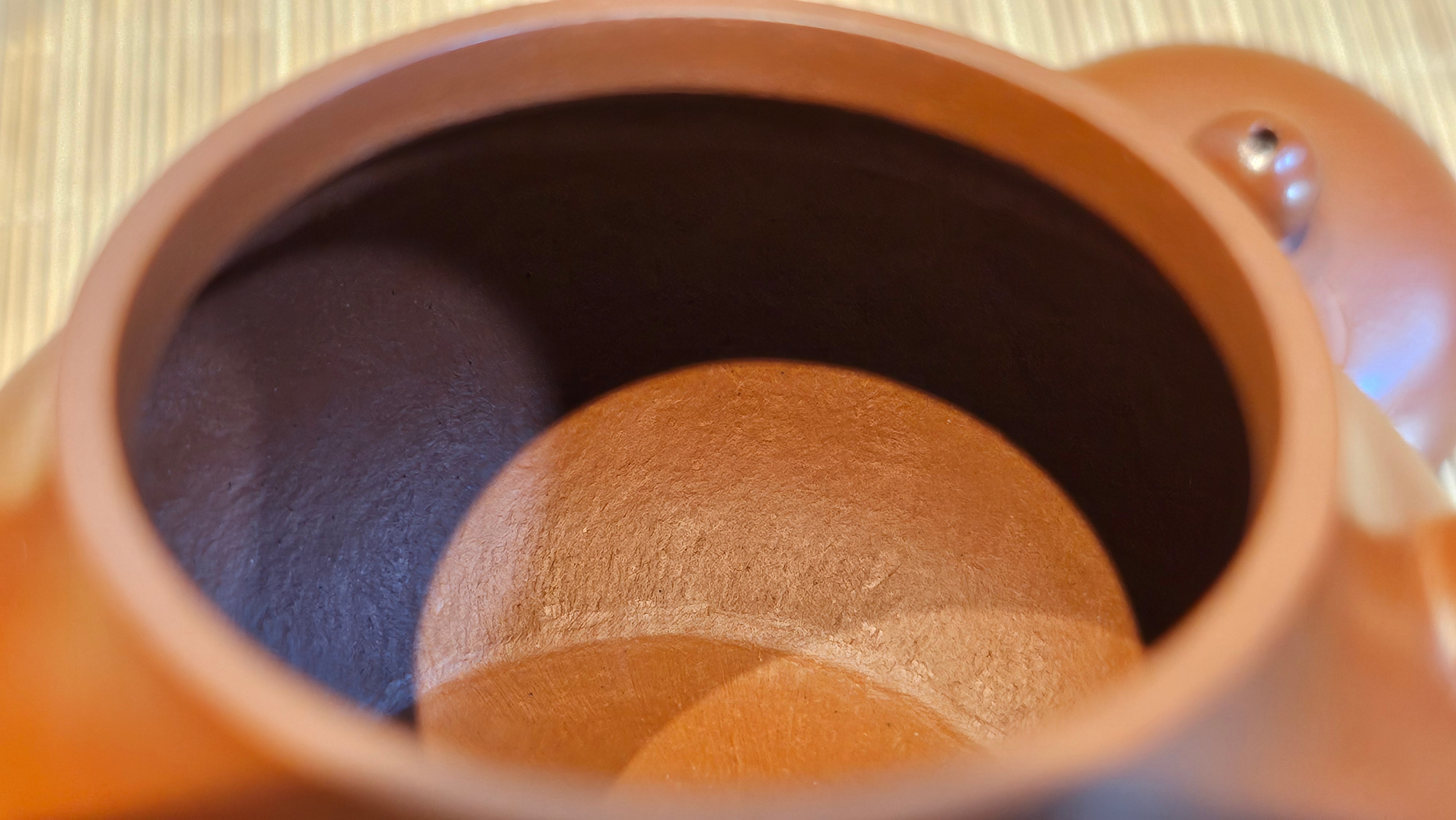 Li Xing 梨形, 166.5ml, Xiao Mei Yao Zhu Ni 小煤窑朱泥 by our Collaborative Craftsman Zhai Yi Yao 翟一耀。"竹韵茶香", 竹刻绘, Engraving of Bamboos and Calligraphy, by Craftsman Yi De Shu 一德书 ~ Congratulations to Mr R.V., 1054hrs 12th Apr, Garden Grove, CA.