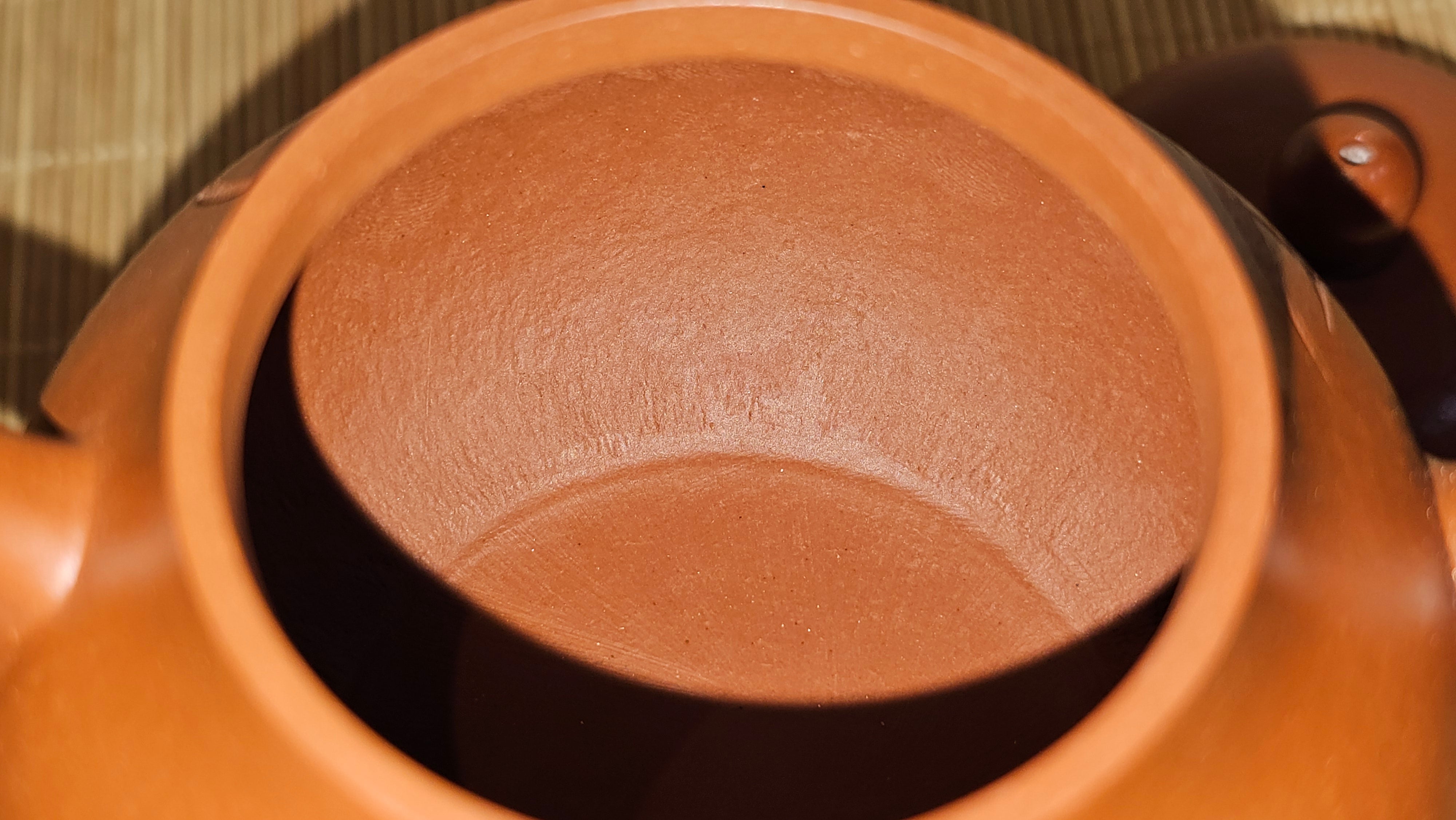 Li Xing 梨形, 166.5ml, Xiao Mei Yao Zhu Ni 小煤窑朱泥 by our Collaborative Craftsman Zhai Yi Yao 翟一耀。"竹韵茶香", 竹刻绘, Engraving of Bamboos and Calligraphy, by Craftsman Yi De Shu 一德书 ~ Congratulations to Mr R.V., 1054hrs 12th Apr, Garden Grove, CA.