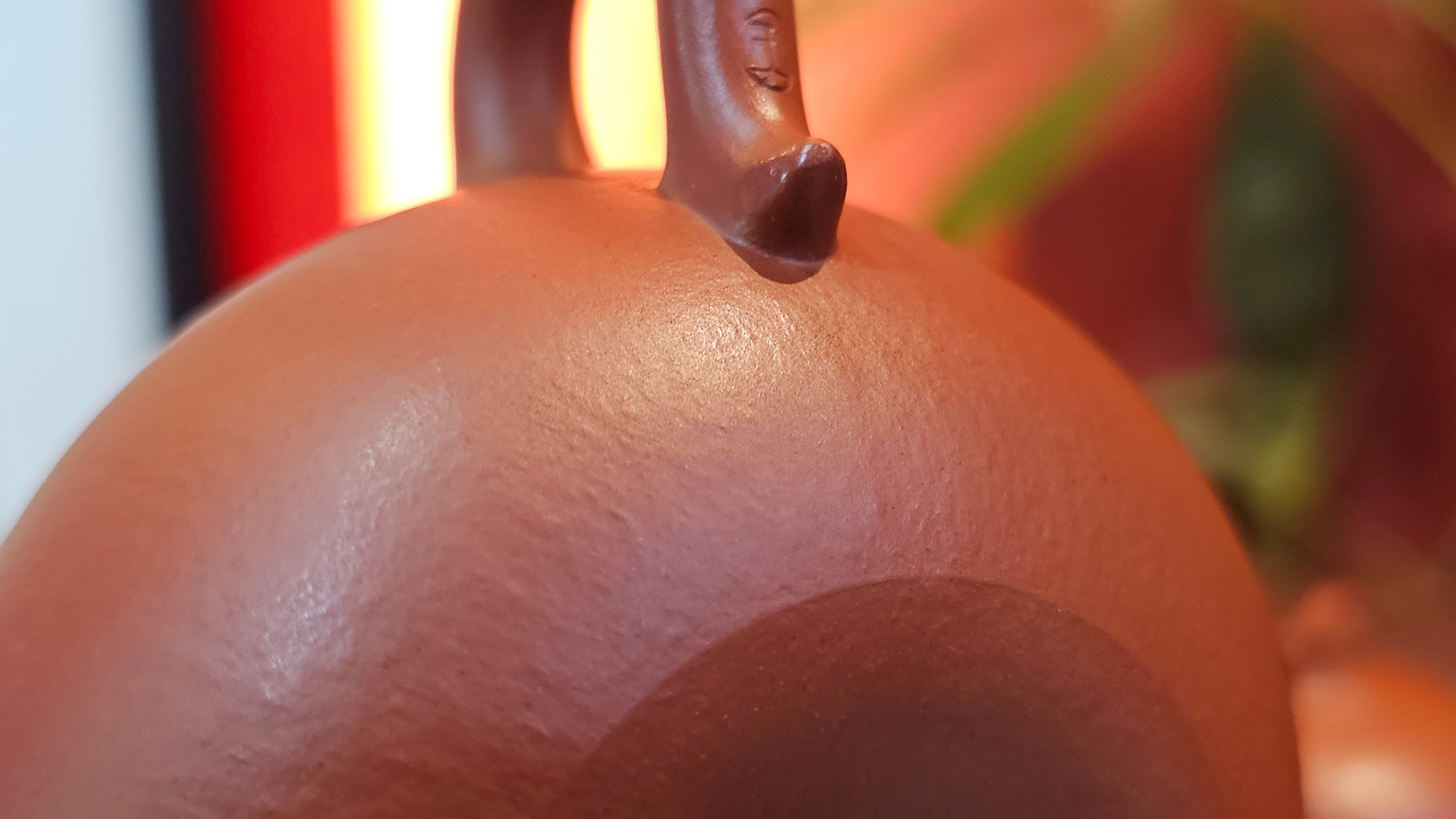 Qie Gua 茄瓜, 140.6ml, Xiao Mei Yao Zhu Ni 小煤窑朱泥,  by our Collaborative Craftsman Wang Hui 王慧, Poem Engraving by Craftsman 一德书 ~ Congratulations to Mr L.L., 1139hrs 28th Apr, Ventura, CA.