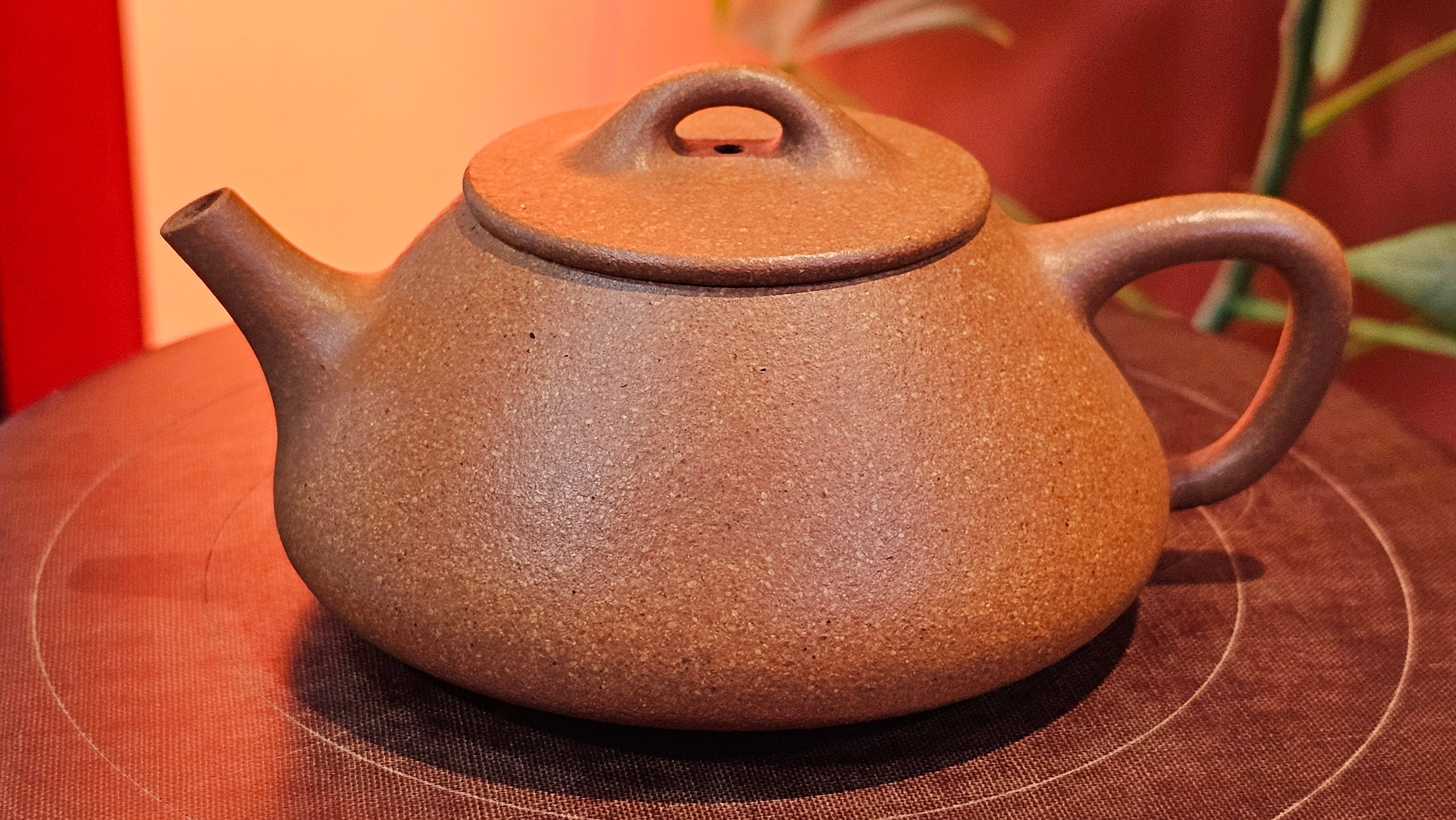 Shi Piao 石瓢 (Ping Gai Shi Piao 平盖石瓢), 154.3ml, Huang Jiang Po Ni 黄降坡泥, by our Collaborative Craftsman Chen Hua Jun 陈华军 ~ Congratulations to Ms M.L., 0117hrs 12th May 2025, Phoenix, AZ.