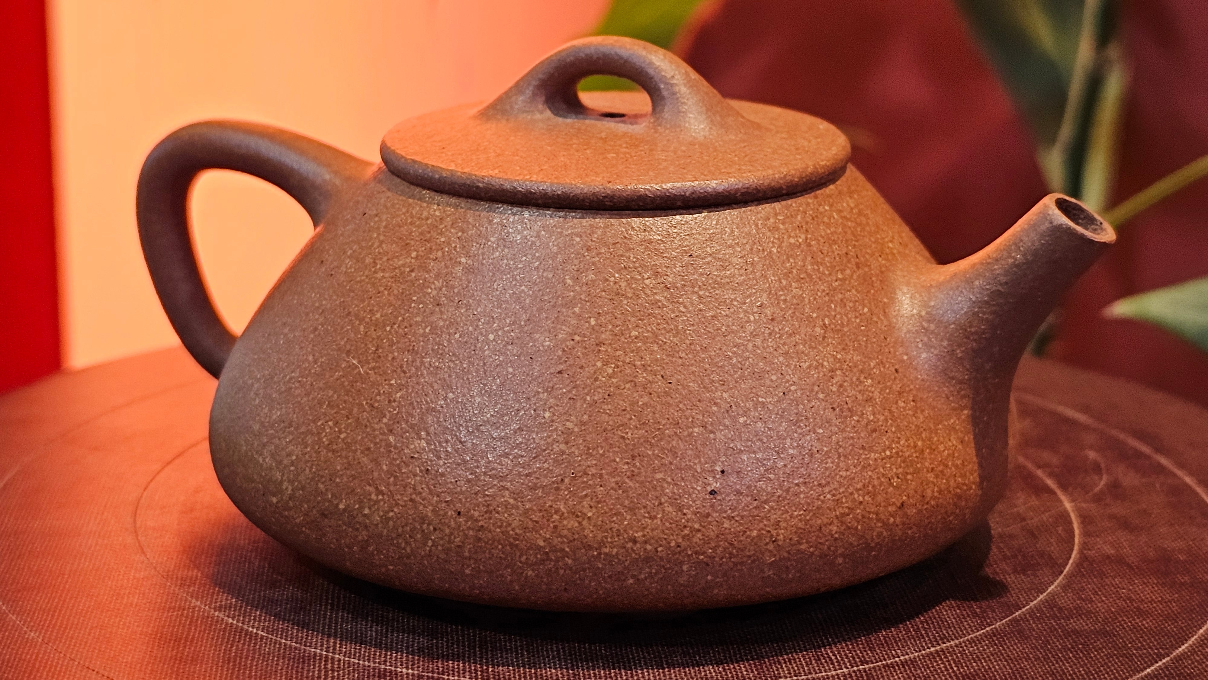 Shi Piao 石瓢 (Ping Gai Shi Piao 平盖石瓢), 154.3ml, Huang Jiang Po Ni 黄降坡泥, by our Collaborative Craftsman Chen Hua Jun 陈华军 ~ Congratulations to Ms M.L., 0117hrs 12th May 2025, Phoenix, AZ.