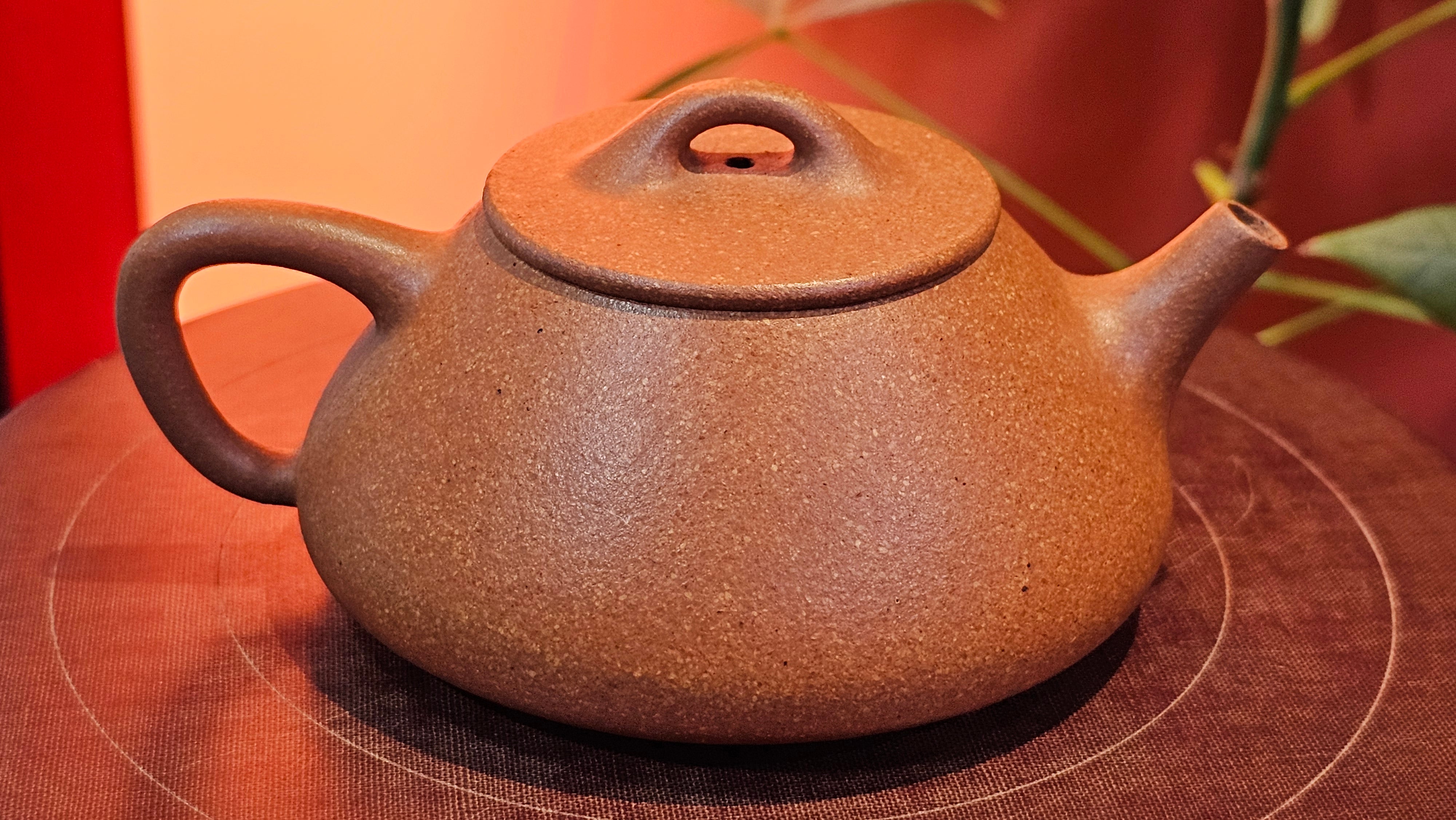 Shi Piao 石瓢 (Ping Gai Shi Piao 平盖石瓢), 154.3ml, Huang Jiang Po Ni 黄降坡泥, by our Collaborative Craftsman Chen Hua Jun 陈华军 ~ Congratulations to Ms M.L., 0117hrs 12th May 2025, Phoenix, AZ.