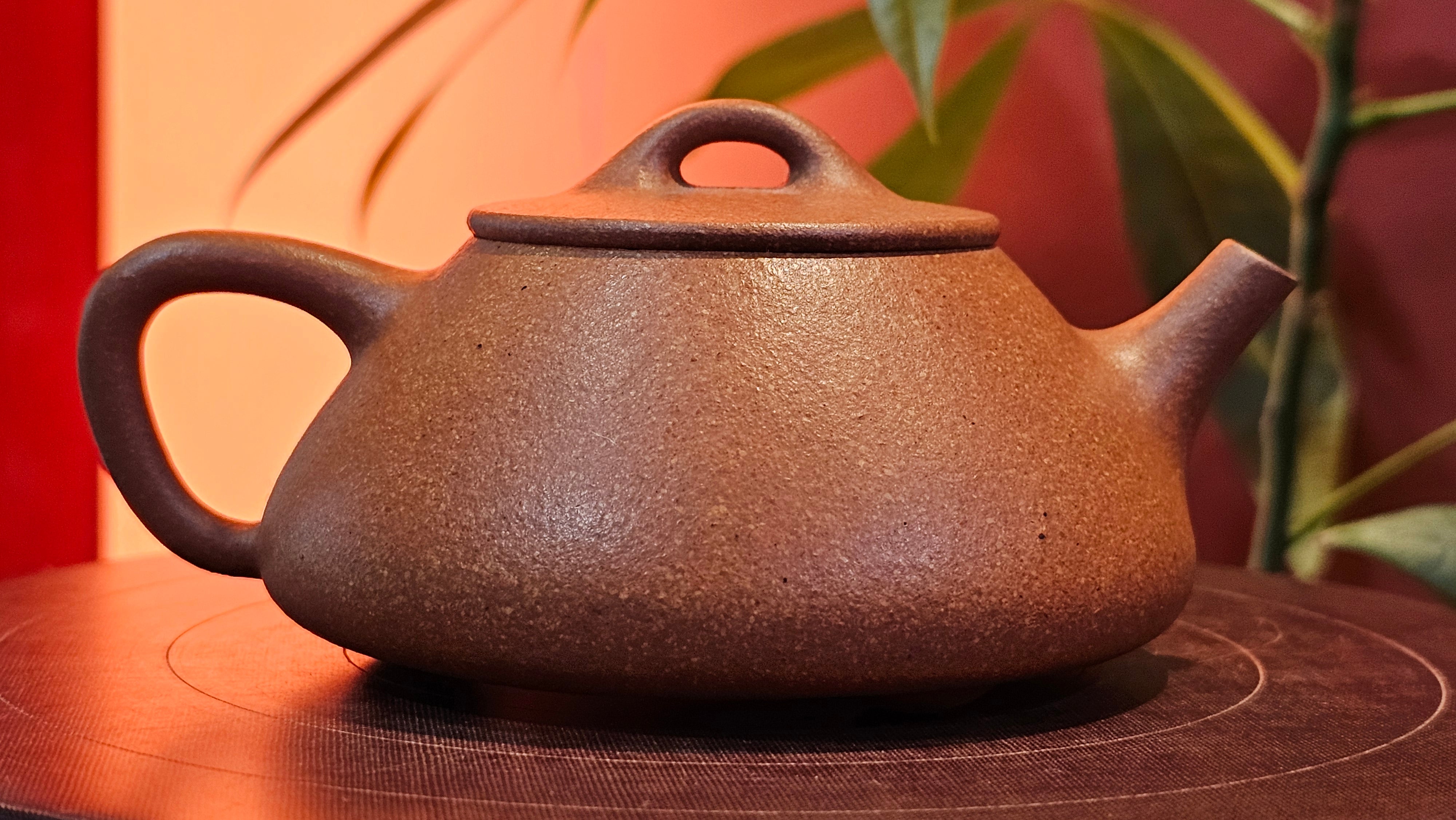 Shi Piao 石瓢 (Ping Gai Shi Piao 平盖石瓢), 154.3ml, Huang Jiang Po Ni 黄降坡泥, by our Collaborative Craftsman Chen Hua Jun 陈华军 ~ Congratulations to Ms M.L., 0117hrs 12th May 2025, Phoenix, AZ.