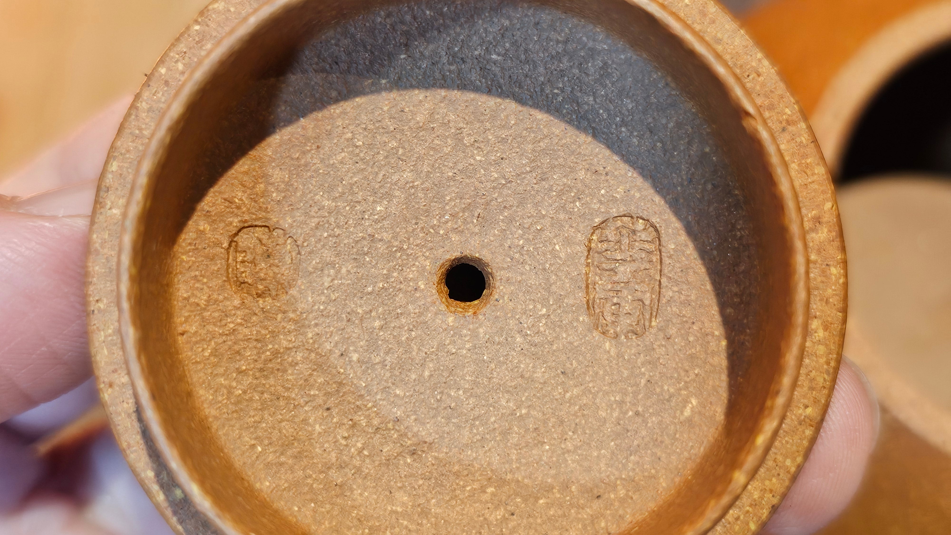 Shi Piao 石瓢 (Ping Gai Shi Piao 平盖石瓢), 154.3ml, Huang Jiang Po Ni 黄降坡泥, by our Collaborative Craftsman Chen Hua Jun 陈华军 ~ Congratulations to Ms M.L., 0117hrs 12th May 2025, Phoenix, AZ.