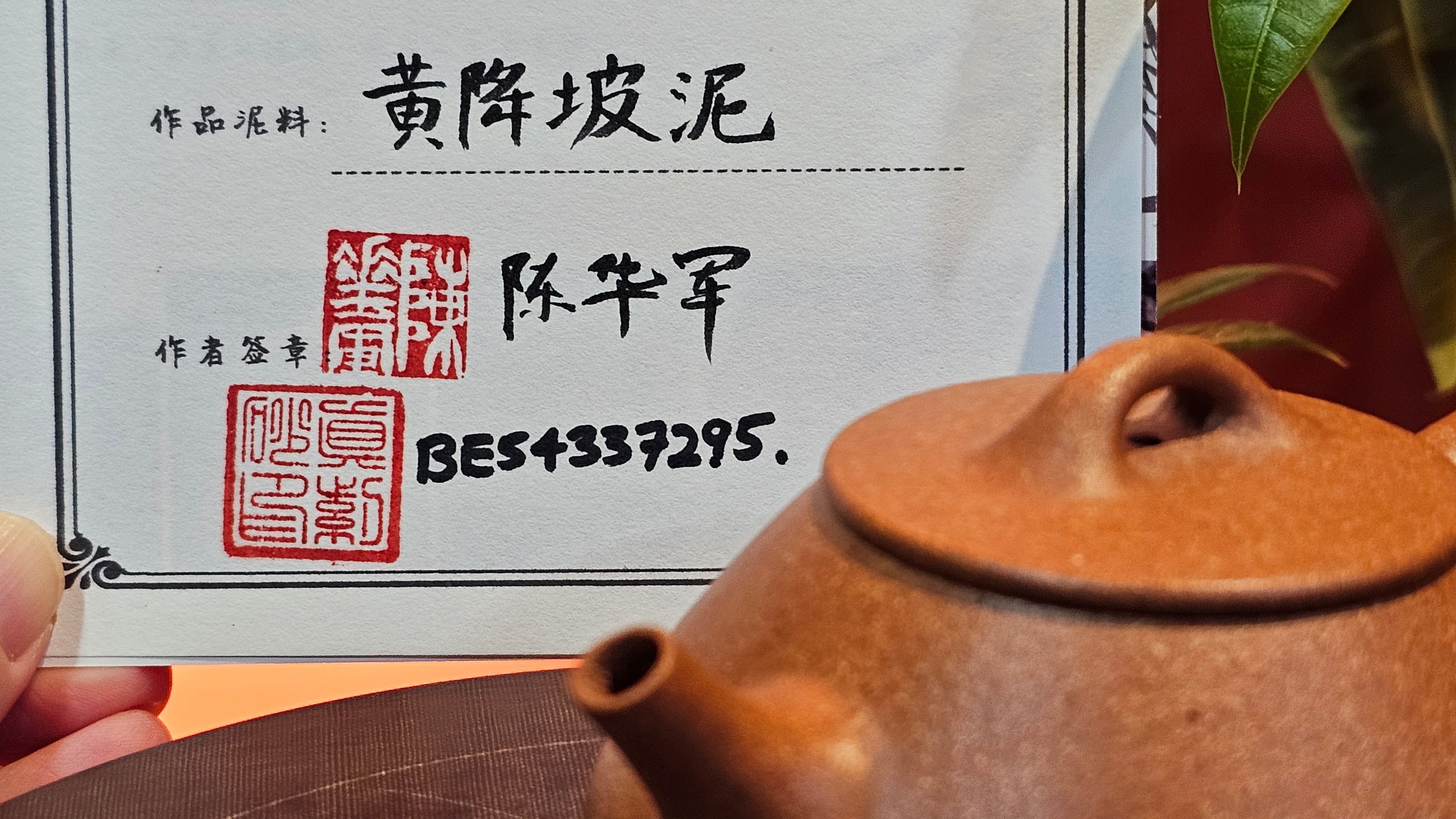 Shi Piao 石瓢 (Ping Gai Shi Piao 平盖石瓢), 154.3ml, Huang Jiang Po Ni 黄降坡泥, by our Collaborative Craftsman Chen Hua Jun 陈华军 ~ Congratulations to Ms M.L., 0117hrs 12th May 2025, Phoenix, AZ.