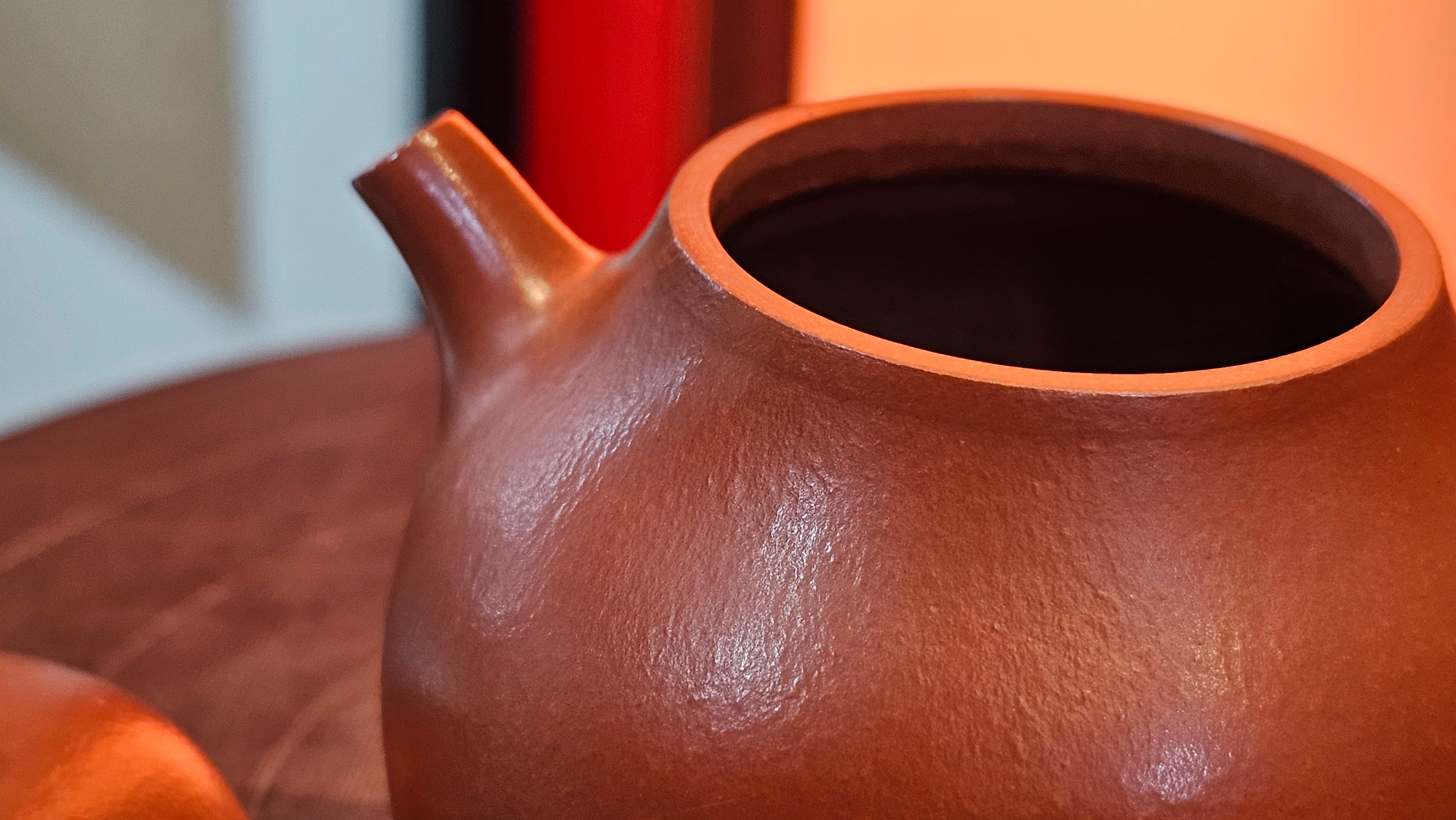 Qie Gua 茄瓜, 140.6ml, Xiao Mei Yao Zhu Ni 小煤窑朱泥,  by our Collaborative Craftsman Wang Hui 王慧 ~ Congratulations to Mr L.M., 0919hrs 26th May 2025, Kassel, Germany 🇩🇪.