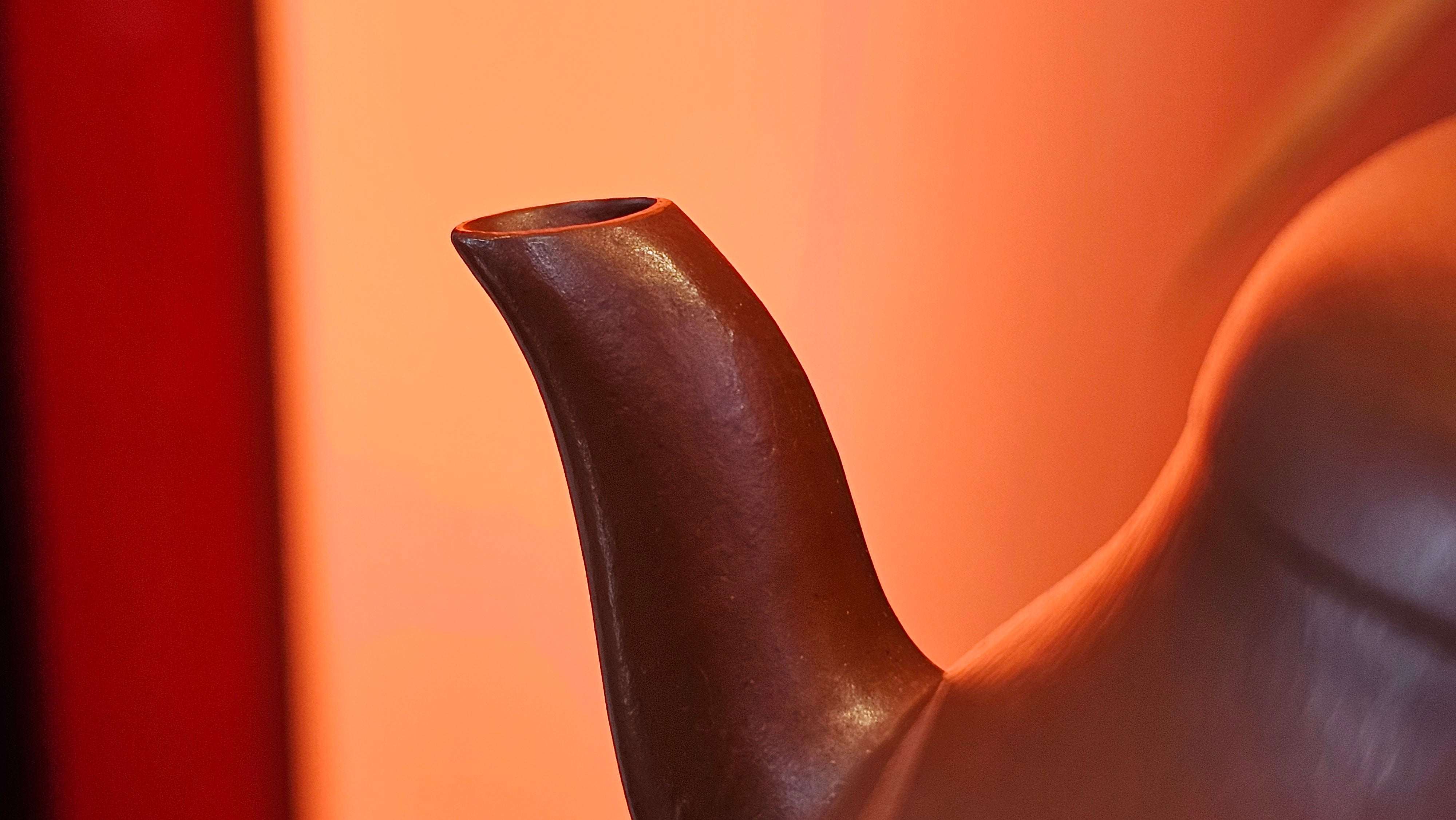 Li Xing 梨形, 170.3ml, Xiao Mei Yao Zhu Ni 小煤窑朱泥 by our Collaborative Craftsman Zhai Yi Yao 翟一耀。"竹韵茶香", 竹刻绘, Engraving of Bamboos and Calligraphy, by Craftsman Yi De Shu 一德书 ~ Congratulations to Mr M.P., 0019hrs 27th June 2025, Aurora, IL.