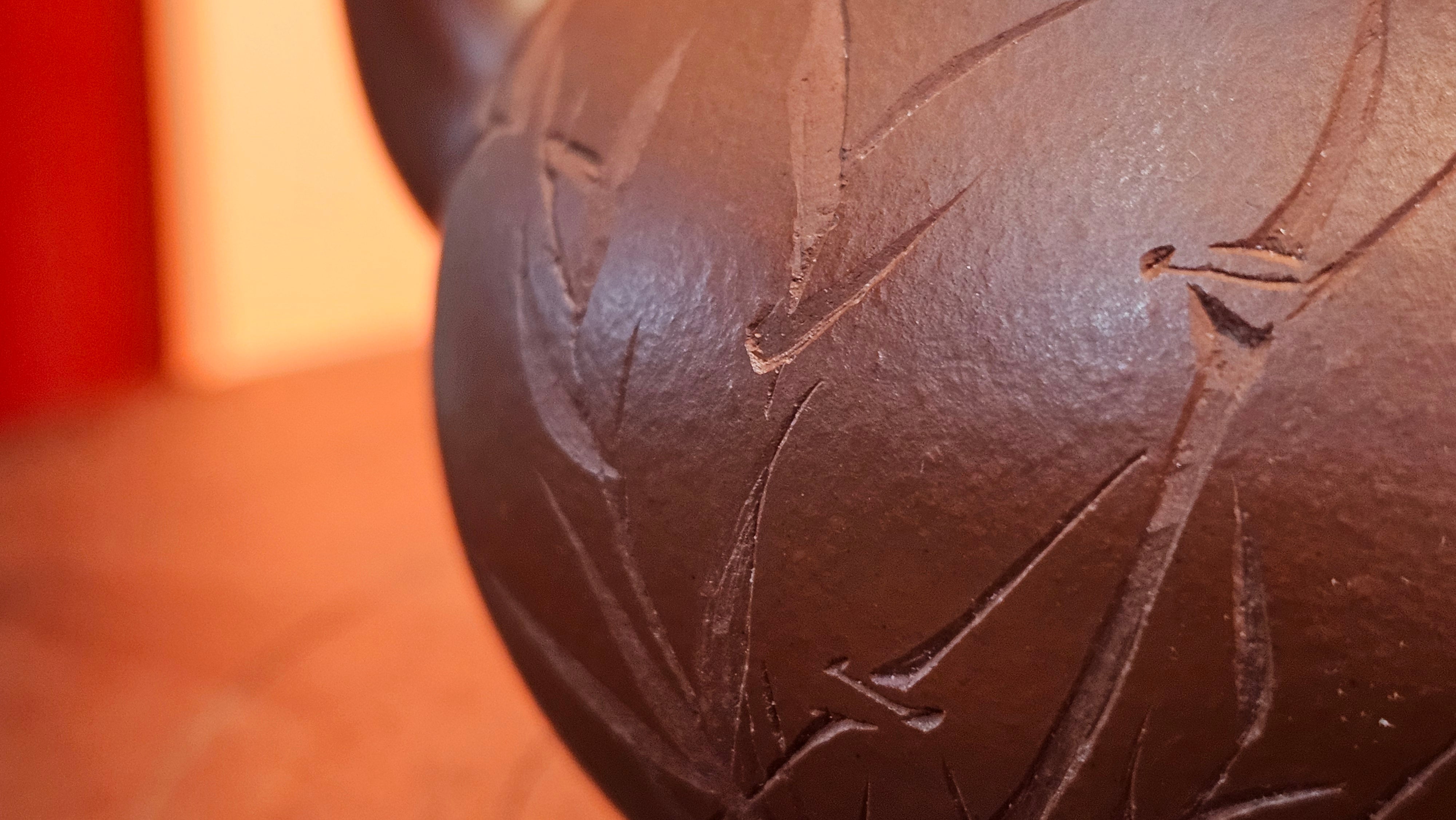 Li Xing 梨形, 170.3ml, Xiao Mei Yao Zhu Ni 小煤窑朱泥 by our Collaborative Craftsman Zhai Yi Yao 翟一耀。"竹韵茶香", 竹刻绘, Engraving of Bamboos and Calligraphy, by Craftsman Yi De Shu 一德书 ~ Congratulations to Mr M.P., 0019hrs 27th June 2025, Aurora, IL.