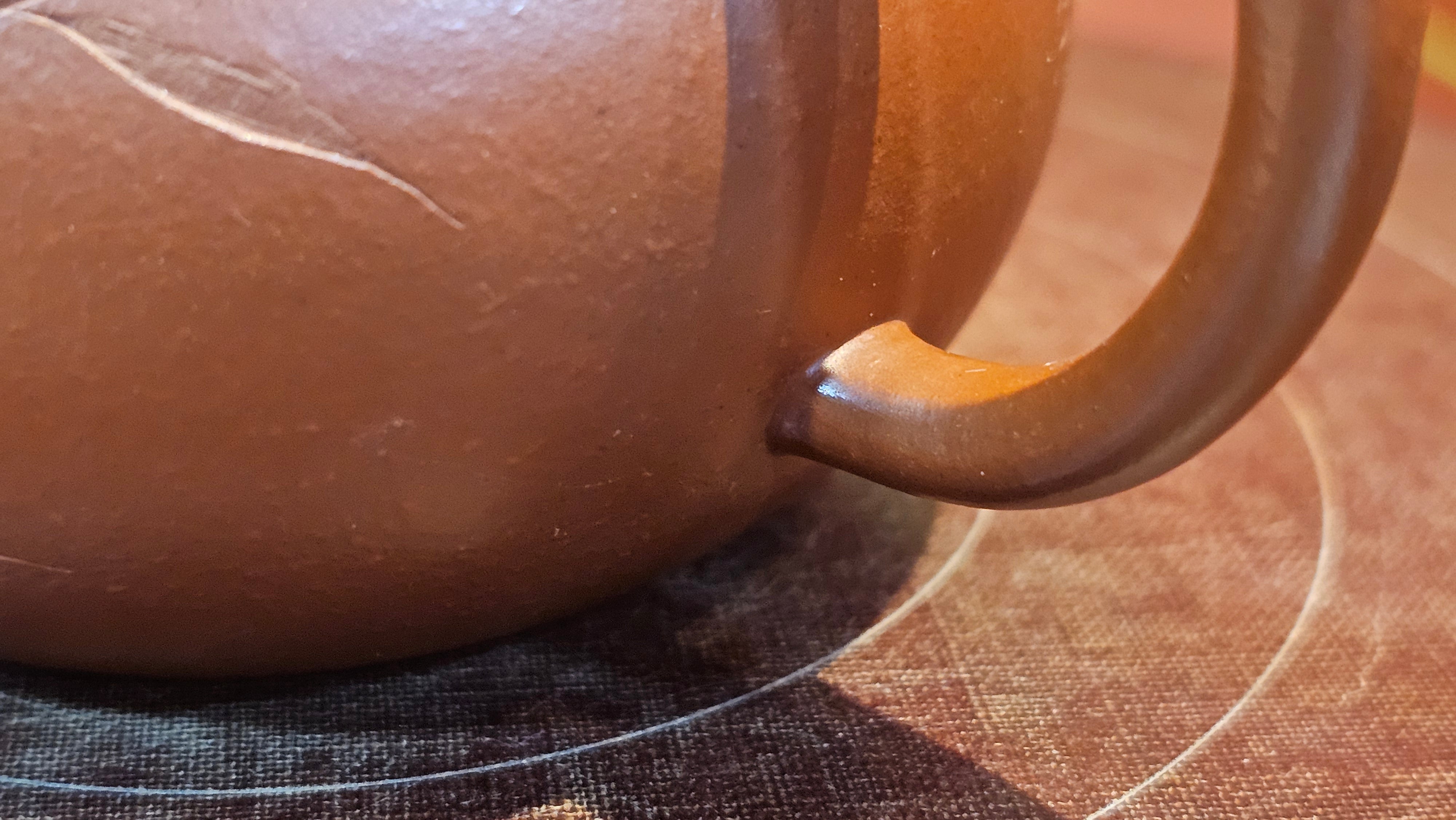 Li Xing 梨形, 170.3ml, Xiao Mei Yao Zhu Ni 小煤窑朱泥 by our Collaborative Craftsman Zhai Yi Yao 翟一耀。"竹韵茶香", 竹刻绘, Engraving of Bamboos and Calligraphy, by Craftsman Yi De Shu 一德书 ~ Congratulations to Mr M.P., 0019hrs 27th June 2025, Aurora, IL.