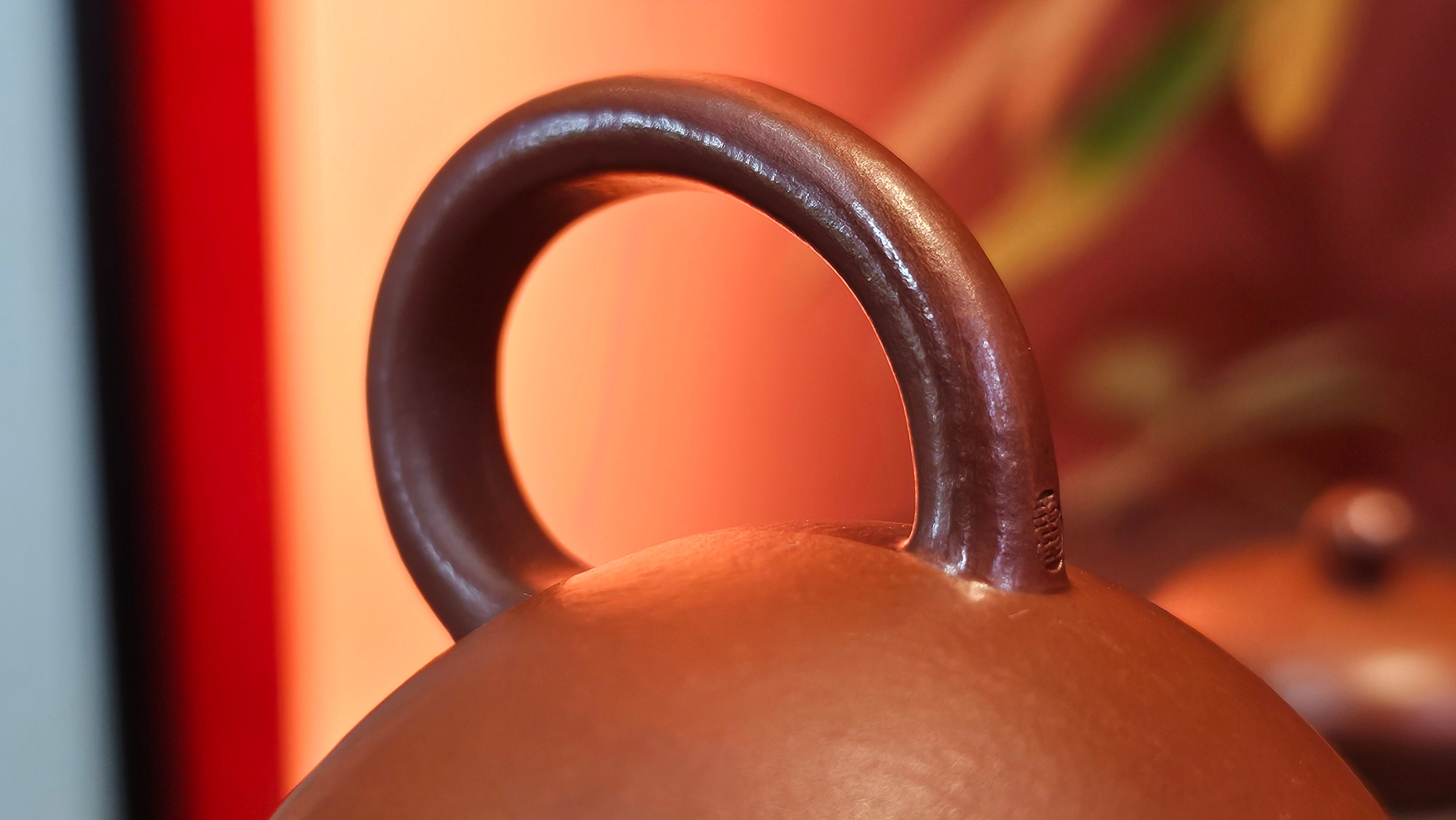 Li Xing 梨形, 170.3ml, Xiao Mei Yao Zhu Ni 小煤窑朱泥 by our Collaborative Craftsman Zhai Yi Yao 翟一耀。"竹韵茶香", 竹刻绘, Engraving of Bamboos and Calligraphy, by Craftsman Yi De Shu 一德书 ~ Congratulations to Mr M.P., 0019hrs 27th June 2025, Aurora, IL.