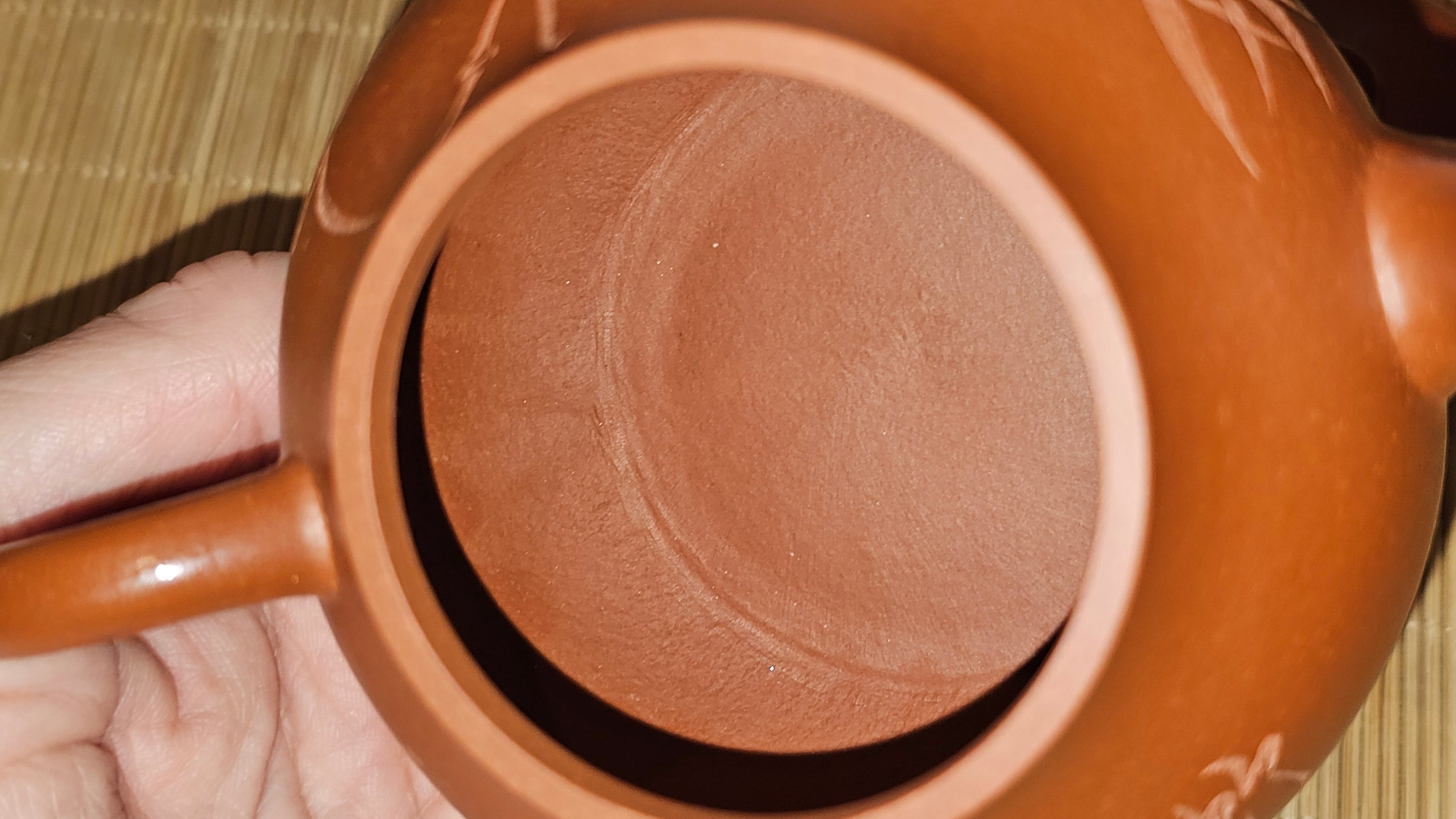 Li Xing 梨形, 170.3ml, Xiao Mei Yao Zhu Ni 小煤窑朱泥 by our Collaborative Craftsman Zhai Yi Yao 翟一耀。"竹韵茶香", 竹刻绘, Engraving of Bamboos and Calligraphy, by Craftsman Yi De Shu 一德书 ~ Congratulations to Mr M.P., 0019hrs 27th June 2025, Aurora, IL.