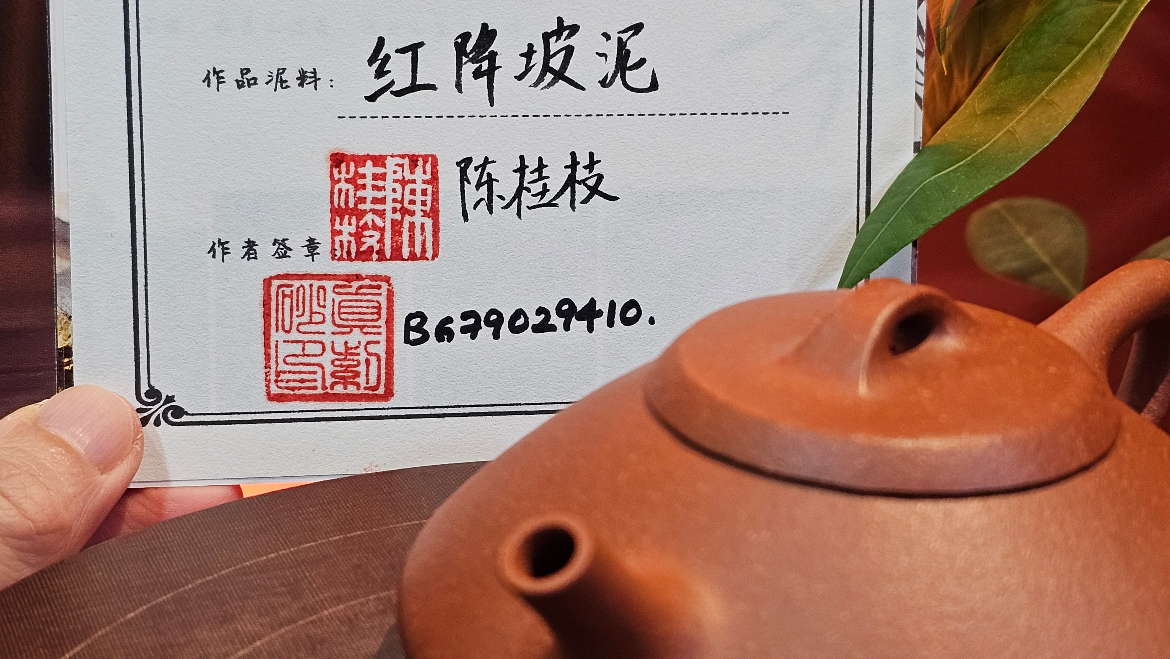 He Piao 合瓢, 155.9ml, Hong Jiang Po Ni 红降坡泥, by our Collaborative Craftsman Chen Gui Zhi 陈桂枝。(Red JiangPoNi is rarer than Yellow JiangPoNi, XiaoMeiYao ZhuNi & ZhaoZhuang ZhuNi) ~ Congratulations to Ms L., 0733hrs 30th May 2025, Katy, TX.