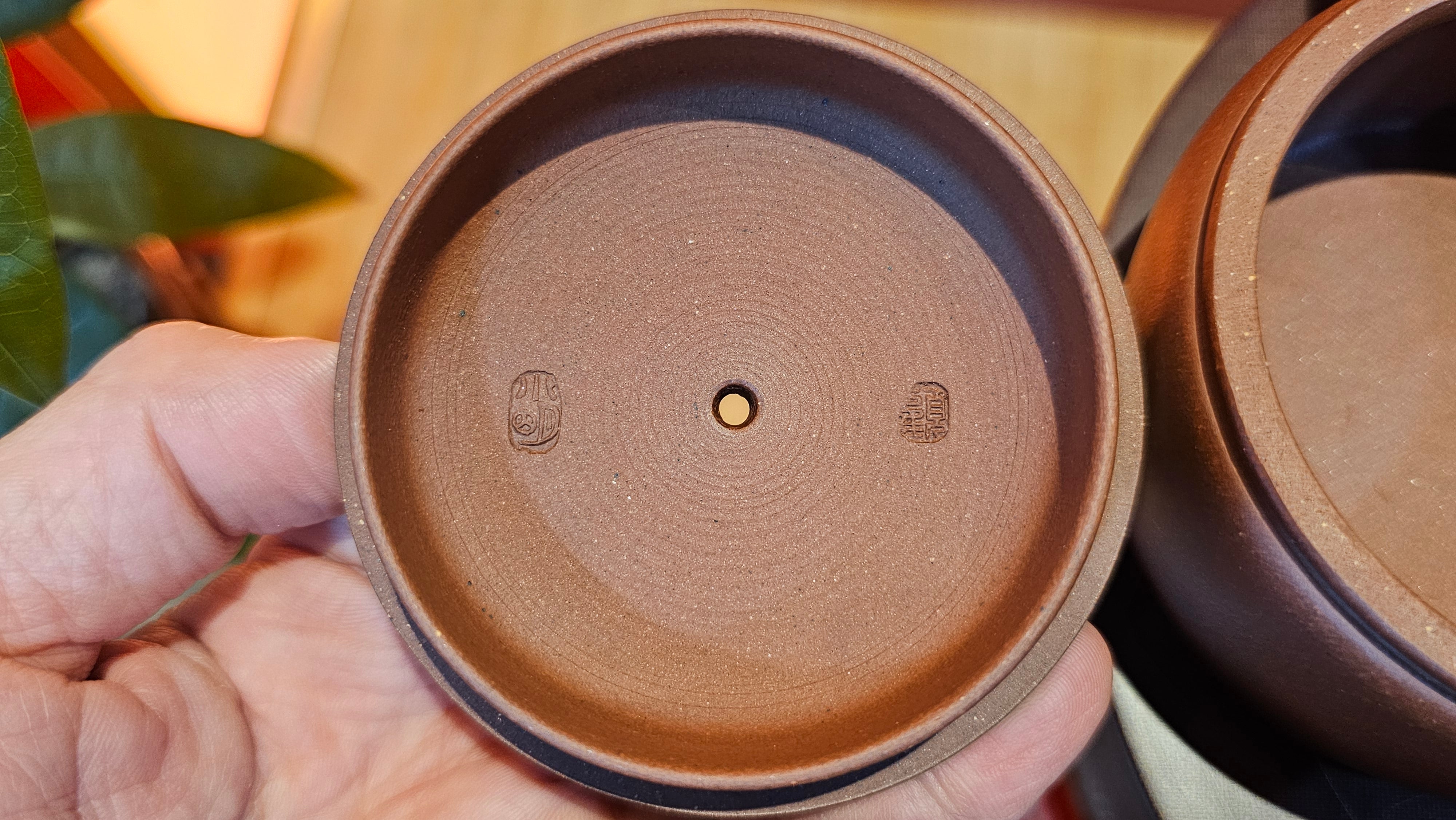 Han Wa 汉瓦, 143.3ml!  Small Volume ~ Low-Slung, Broad Han Wa!  Di Cao Qing Zi Ni 底槽青紫泥, by Craftsman Gu Xiao Ming 顾小明 ~ Congratulations to Ms C.B., 1921hrs 31st May 2025, Kaneohe, HI.