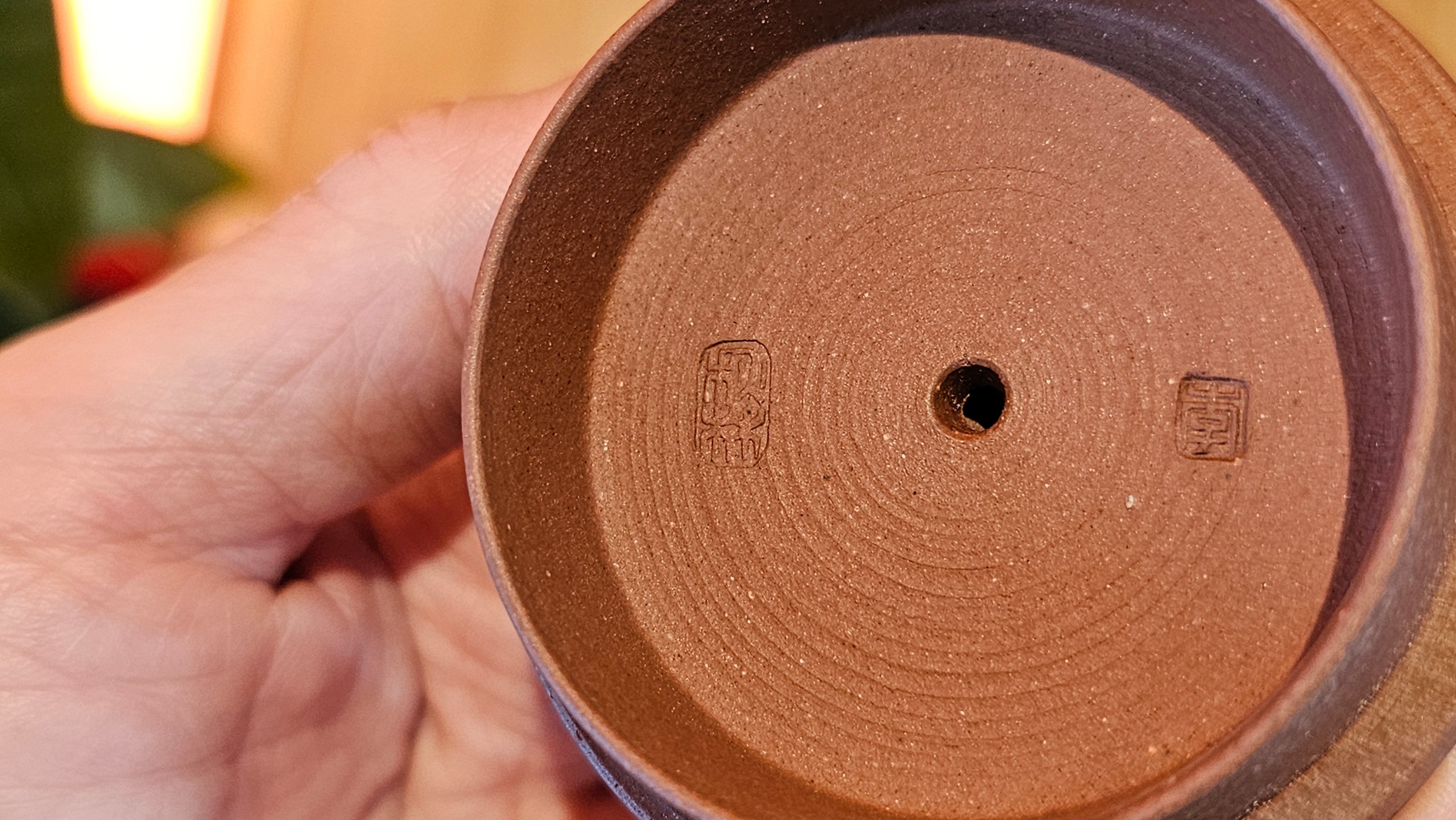 Ru Yi Gu 如意鼓, 207.3ml, Di Cao Qing Zi Ni 底槽青紫泥, by our Craftsman Li Qiu Lin 李秋林 ~ Congratulations to Mr A.Y., 1104hrs 1st June 2025, Millbrae, CA.