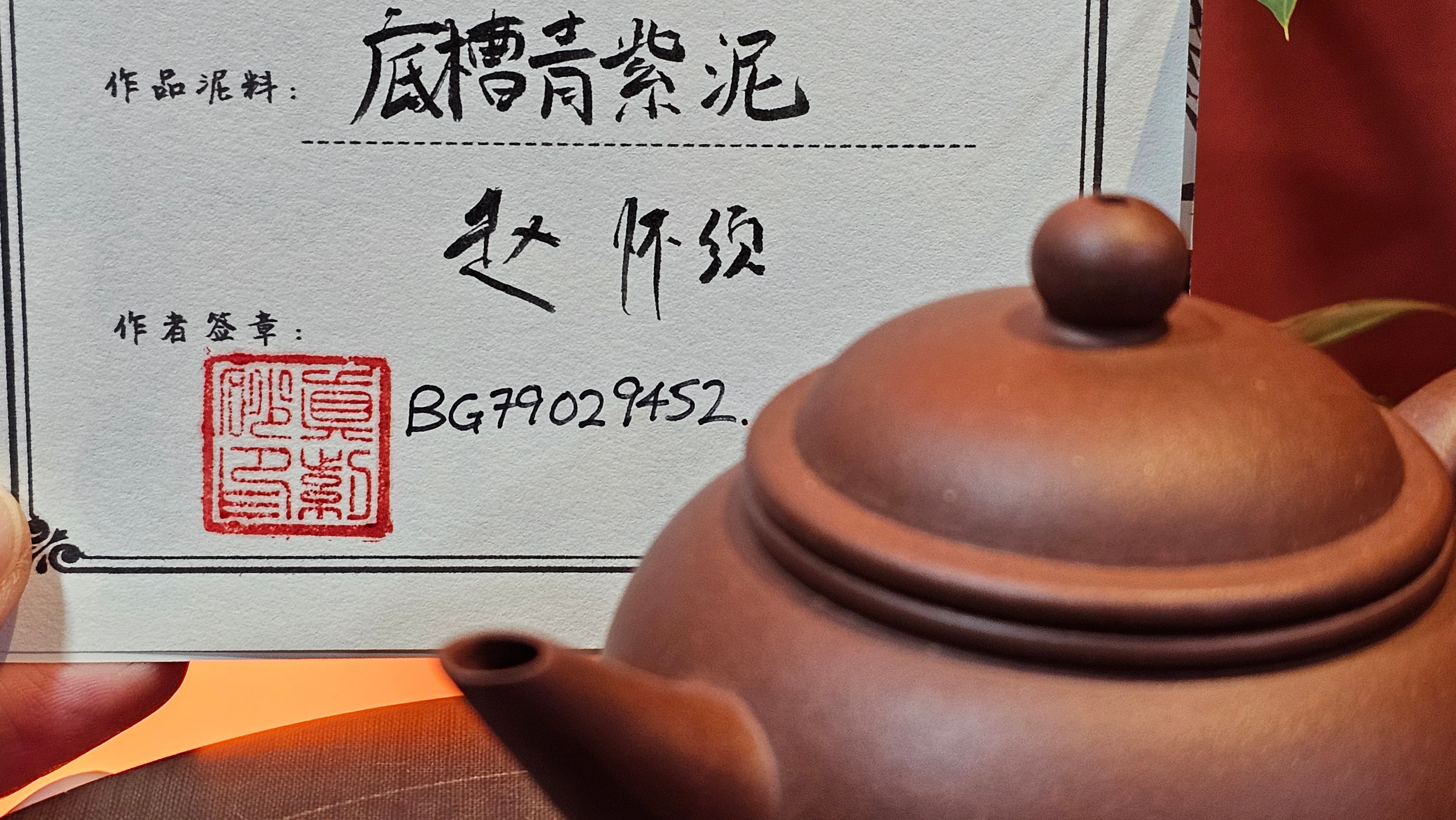 Shui Ping 水平, 163.9ml, Di Cao Qing Zi Ni 底槽青紫泥, by Craftsman Zhao Huai Xu 赵怀须。