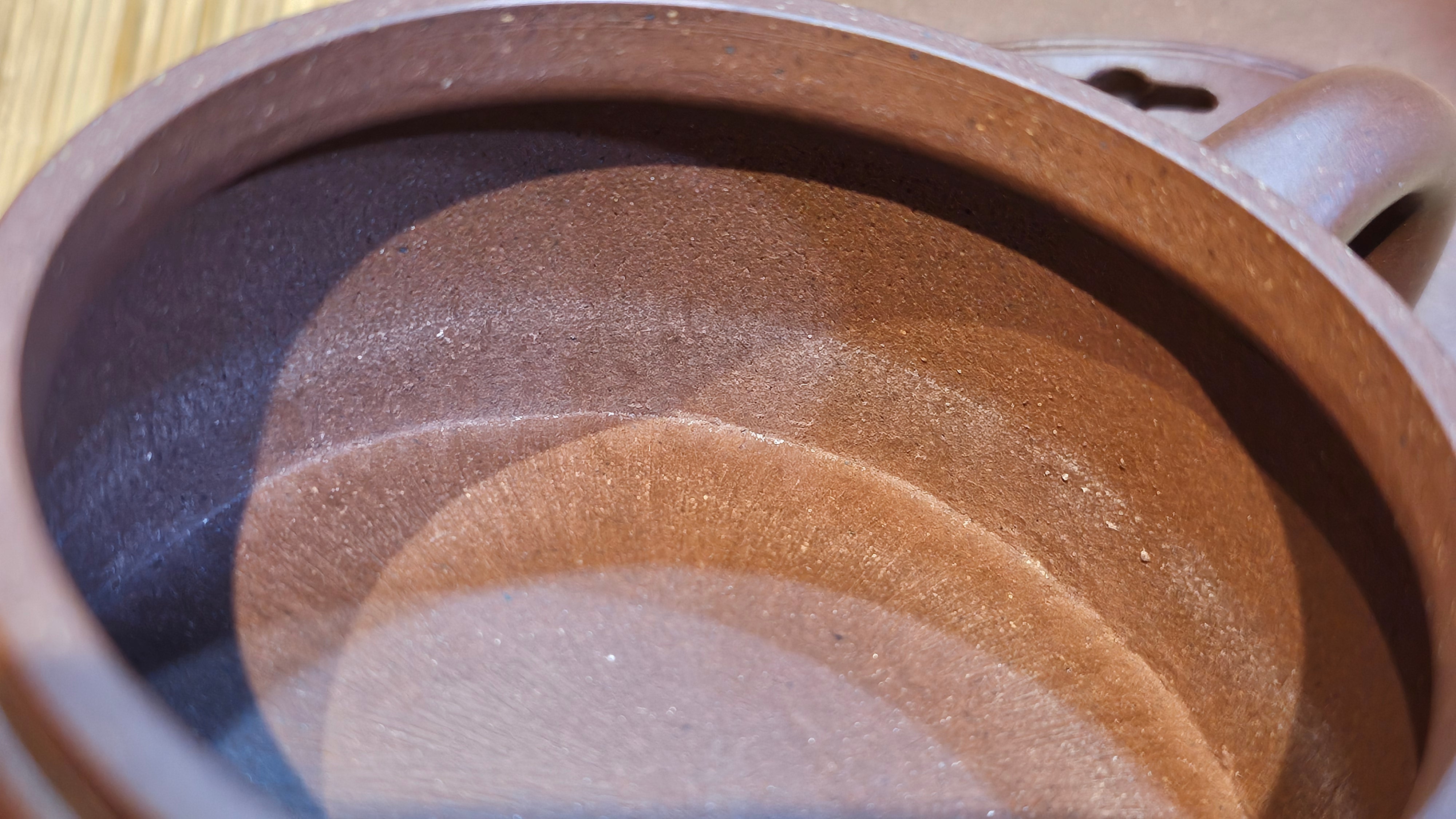 Han Wa 汉瓦, 146.5ml!  Small Volume ~ Low-Slung, Broad Han Wa!  Di Cao Qing Zi Ni 底槽青紫泥, by Craftsman Gu Xiao Ming 顾小明 ~ Congratulations to Mr K., 1900hrs 7th June 2025, San Francisco, CA.