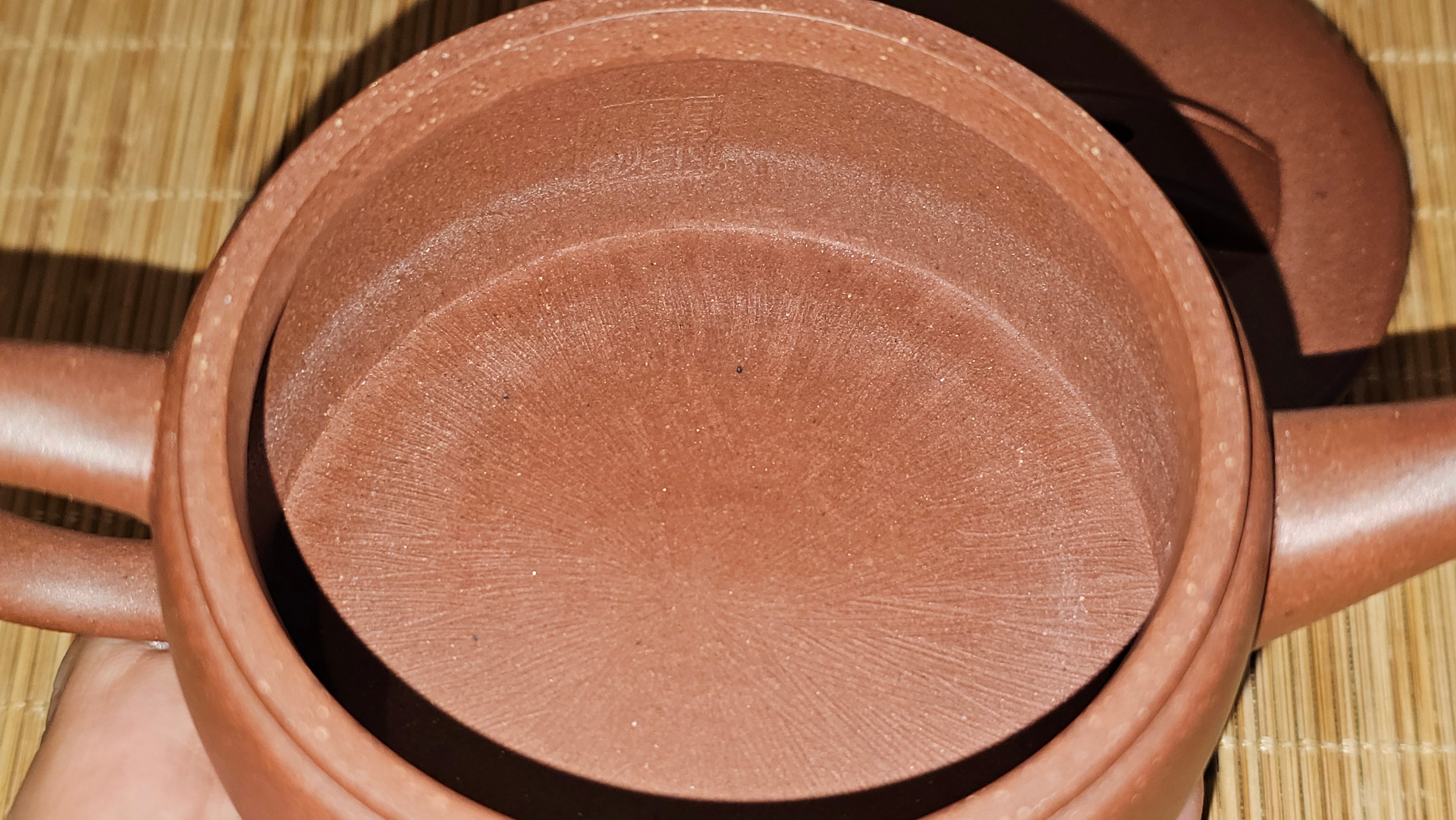 Han Wa 汉瓦, 146.5ml!  Small Volume ~ Low-Slung, Broad Han Wa!  Di Cao Qing Zi Ni 底槽青紫泥, by Craftsman Gu Xiao Ming 顾小明 ~ Congratulations to Mr K., 1900hrs 7th June 2025, San Francisco, CA.