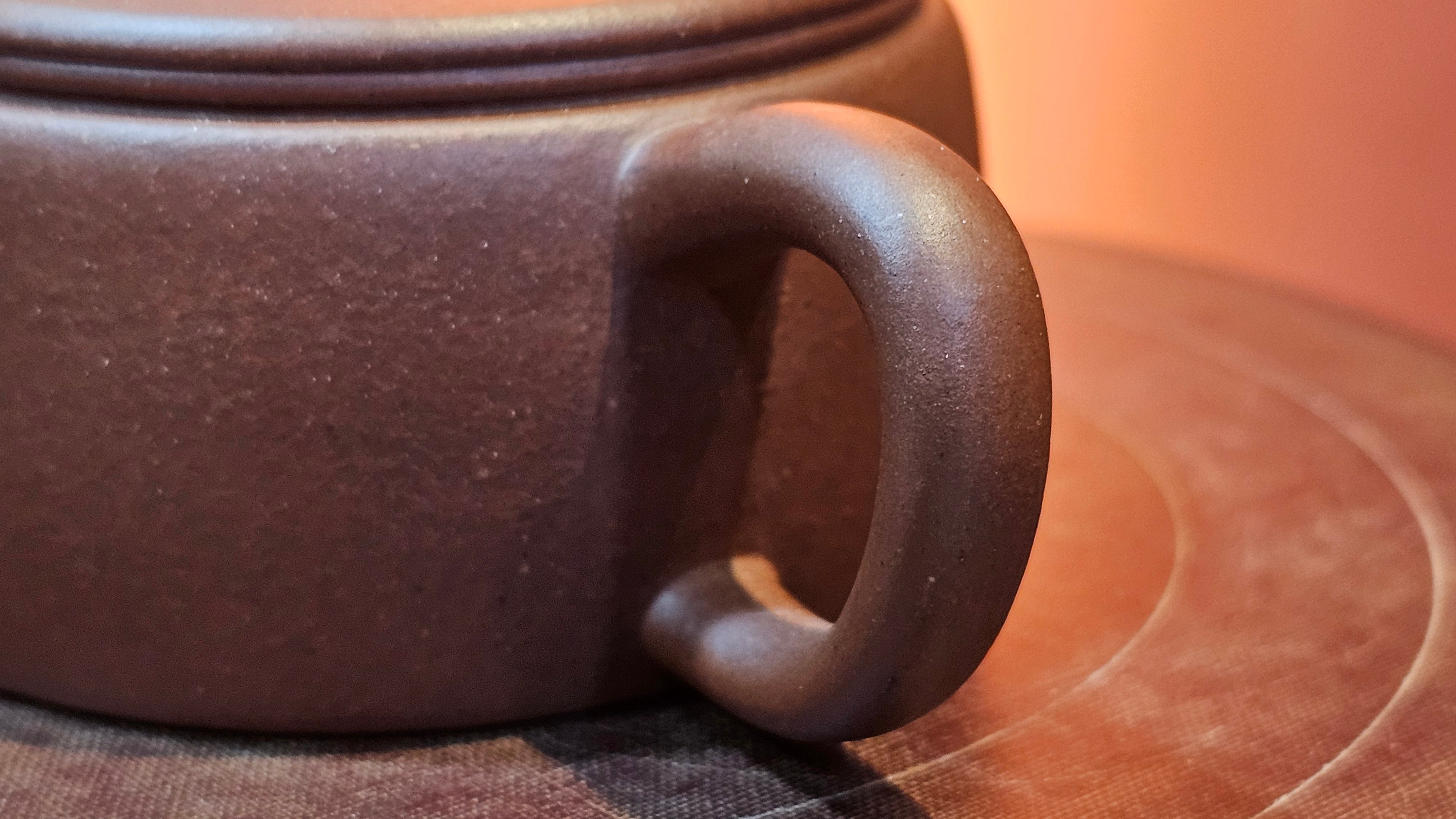 Han Wa 汉瓦, 146.5ml!  Small Volume ~ Low-Slung, Broad Han Wa!  Di Cao Qing Zi Ni 底槽青紫泥, by Craftsman Gu Xiao Ming 顾小明 ~ Congratulations to Mr K., 1900hrs 7th June 2025, San Francisco, CA.