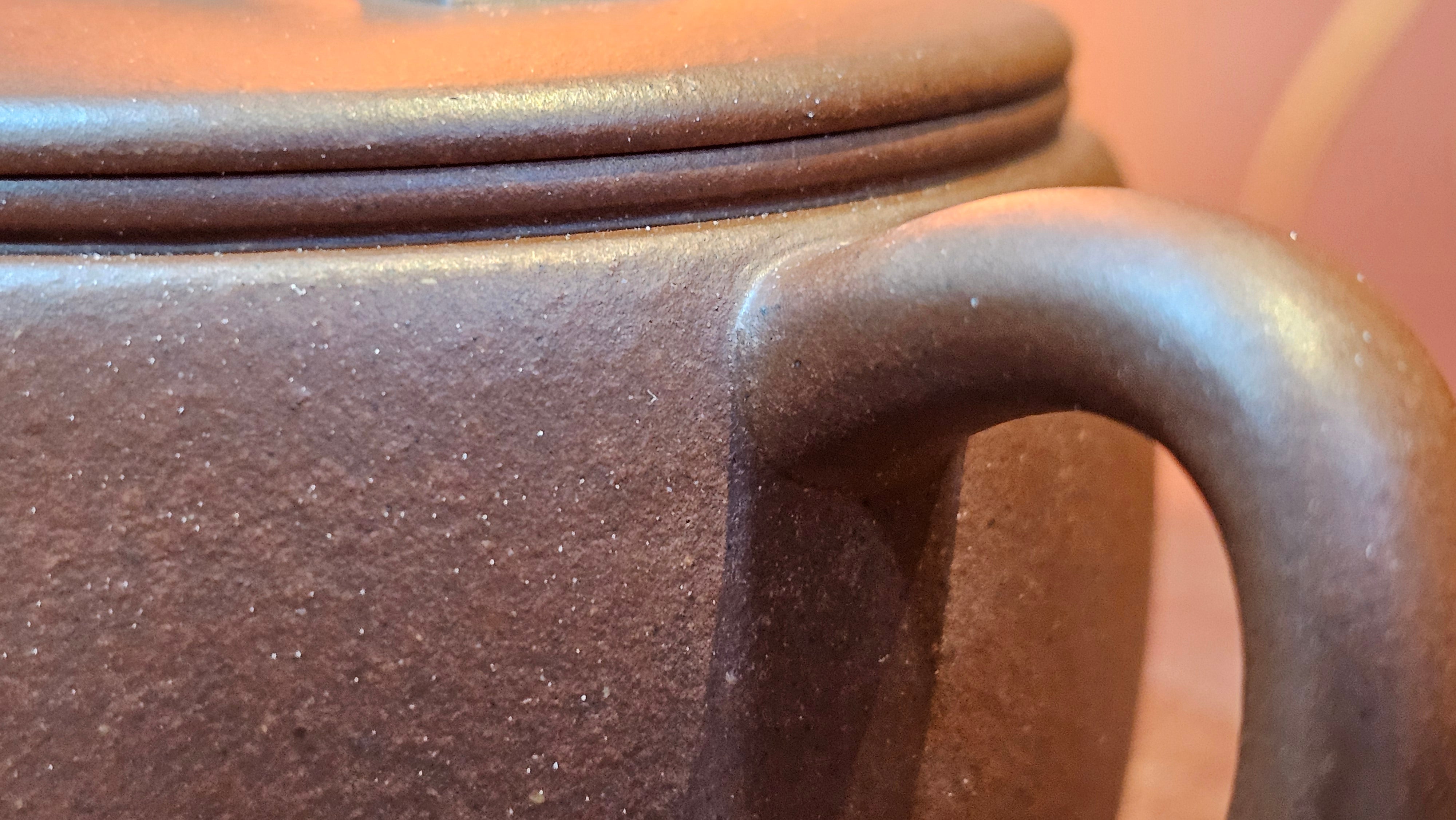 Han Wa 汉瓦, 146.5ml!  Small Volume ~ Low-Slung, Broad Han Wa!  Di Cao Qing Zi Ni 底槽青紫泥, by Craftsman Gu Xiao Ming 顾小明 ~ Congratulations to Mr K., 1900hrs 7th June 2025, San Francisco, CA.