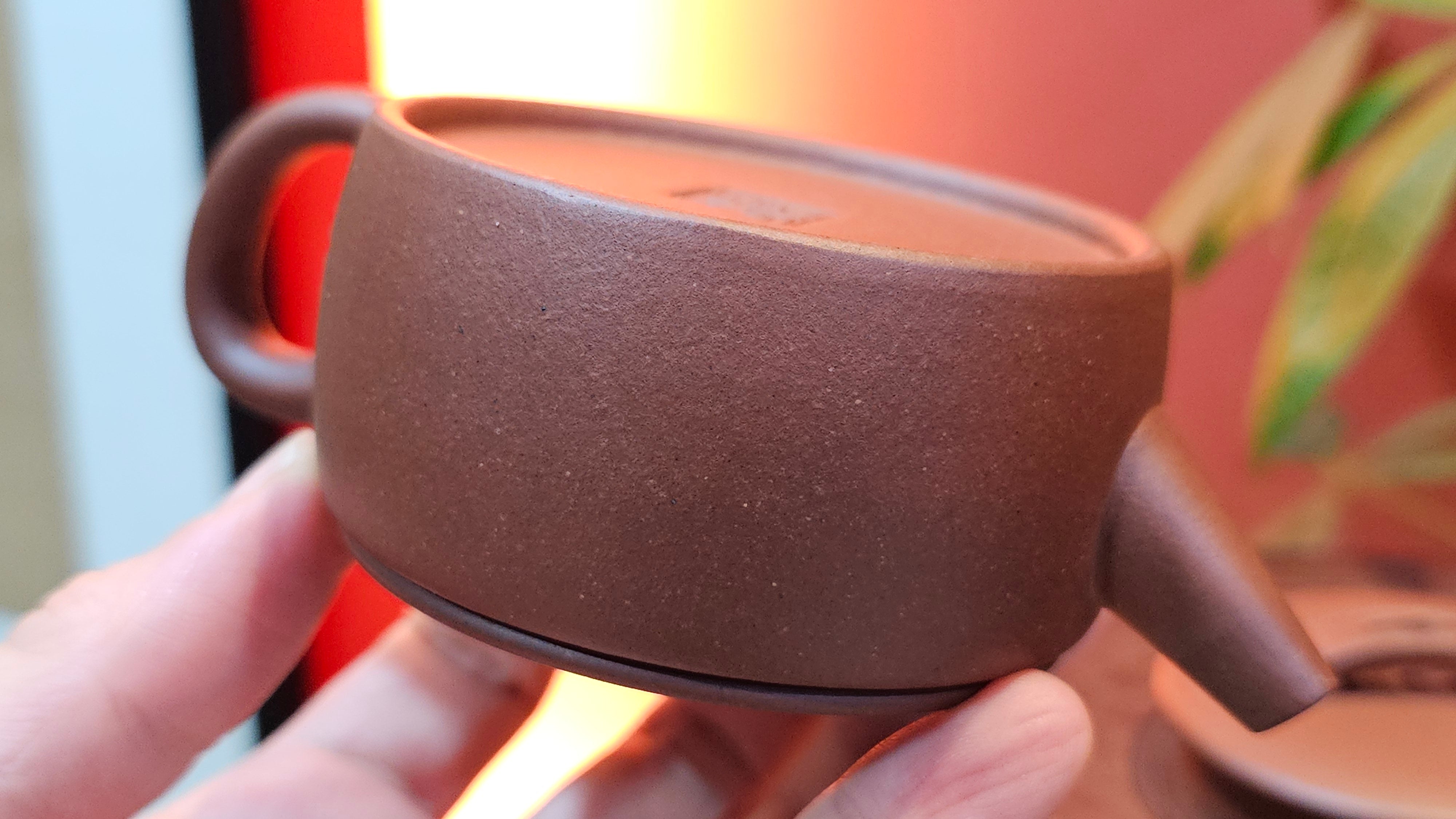 Han Wa 汉瓦, 146.5ml!  Small Volume ~ Low-Slung, Broad Han Wa!  Di Cao Qing Zi Ni 底槽青紫泥, by Craftsman Gu Xiao Ming 顾小明 ~ Congratulations to Mr K., 1900hrs 7th June 2025, San Francisco, CA.