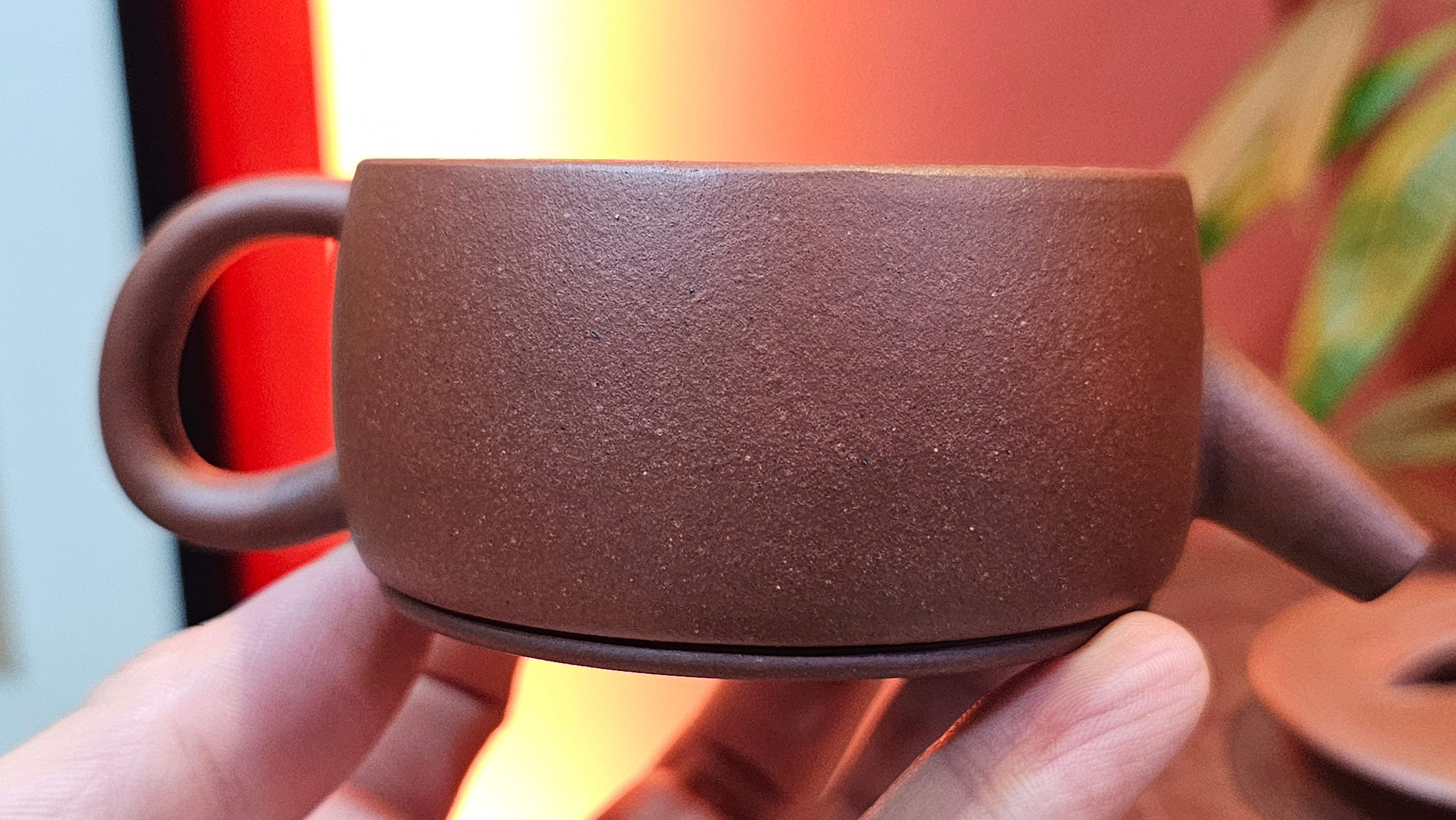 Han Wa 汉瓦, 146.5ml!  Small Volume ~ Low-Slung, Broad Han Wa!  Di Cao Qing Zi Ni 底槽青紫泥, by Craftsman Gu Xiao Ming 顾小明 ~ Congratulations to Mr K., 1900hrs 7th June 2025, San Francisco, CA.