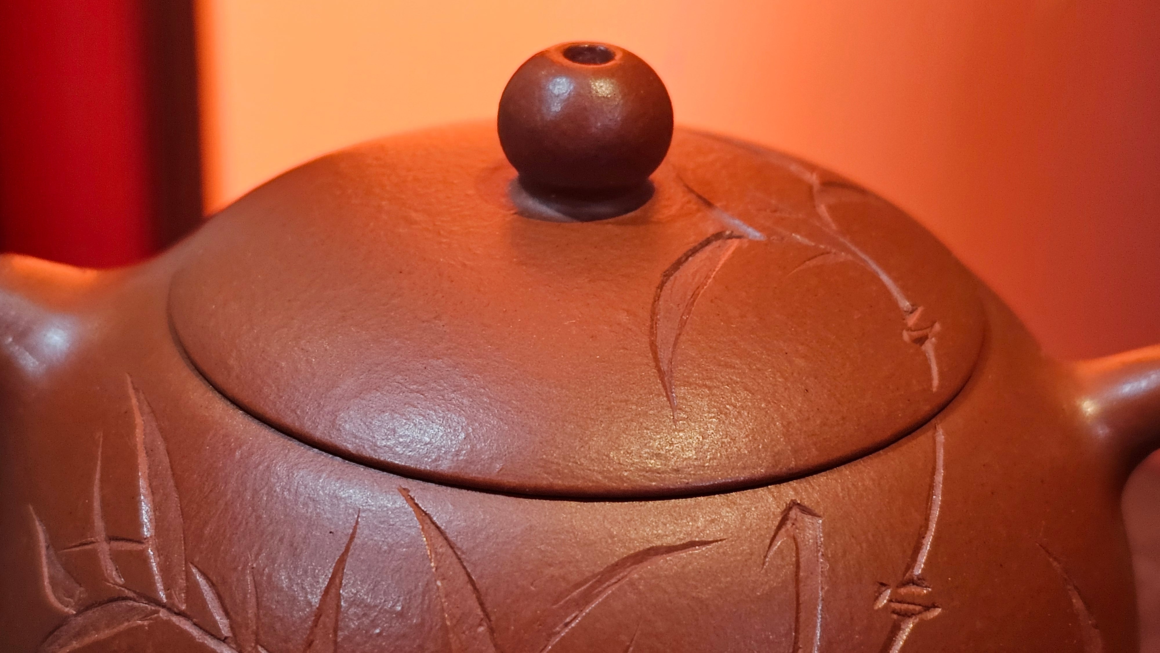 Xi Shi 西施 with Bamboo Engraving 竹刻绘, 171.3ml, Xiao Mei Yao Zhu Ni 小煤窑朱泥, by Collaborative Craftsman Zhai Yi Yao 翟一耀 and Craftsman Yi De Shu 一德书  ~ Congratulations to Mr PW., 1358hrs 12th June 2025, Kraków, Poland 🇵🇱.