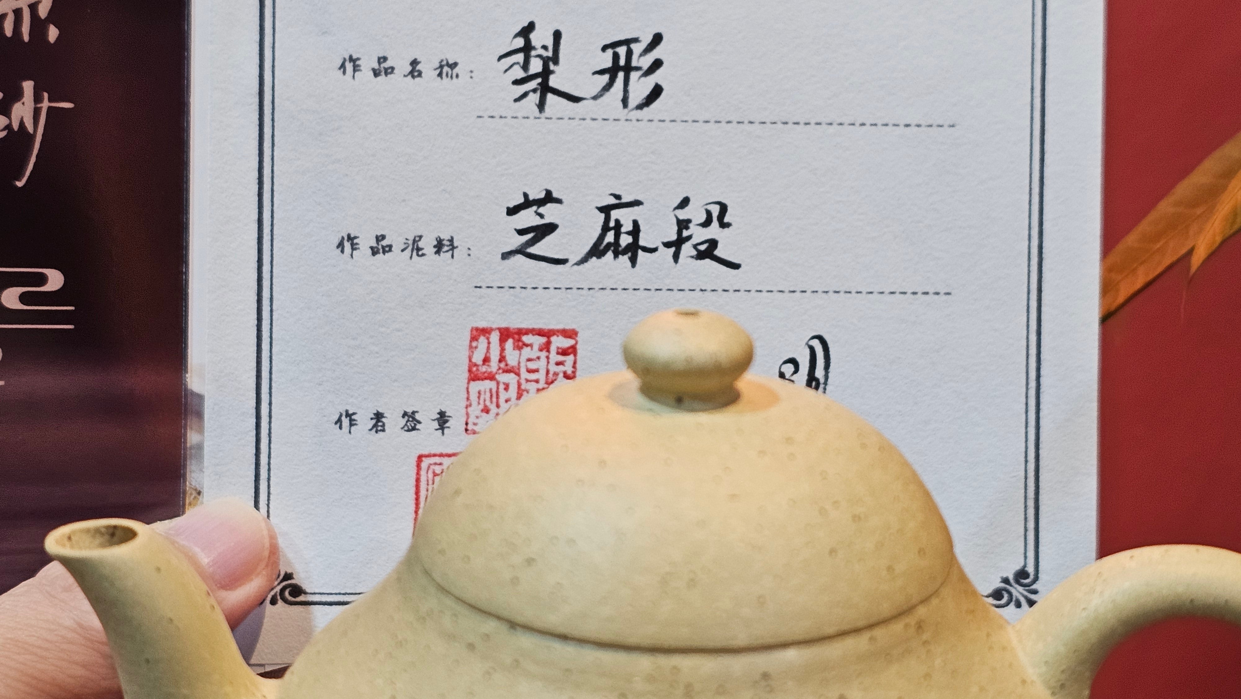 Li Xing 梨形, 163.1ml, Zhi Ma Duan Ni 芝麻段泥, by Craftsman Gu Xiao Ming 顾小明 ~ Congratulations to Mr A.K., 2247hrs 16th June 2025, Seattle, WA.