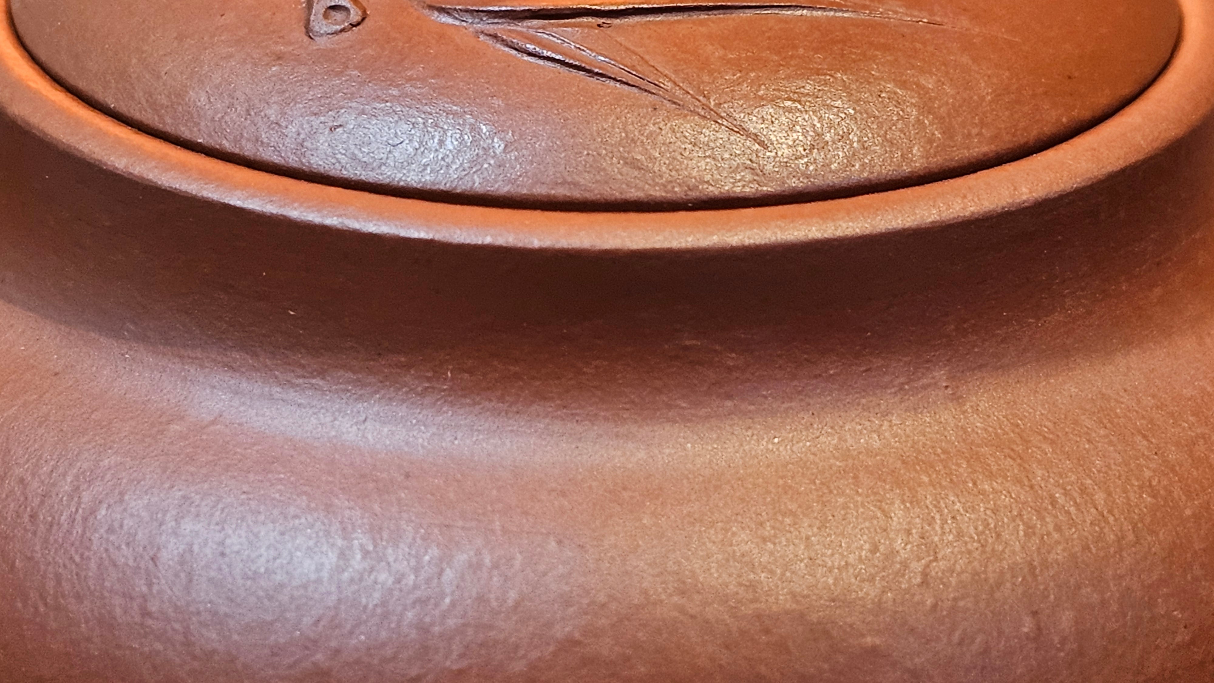 《高风亮节》"Gao Feng Liang Jie", 218.3ml, Ornate 花器! ~ Xiao Mei Yao Zhu Ni 小煤窑朱泥,  by Craftsman Shi Yun 石芸 ~ Congratulations!to Ms D.L.! 1440hrs 15th Sept 2025, Minot, ND!