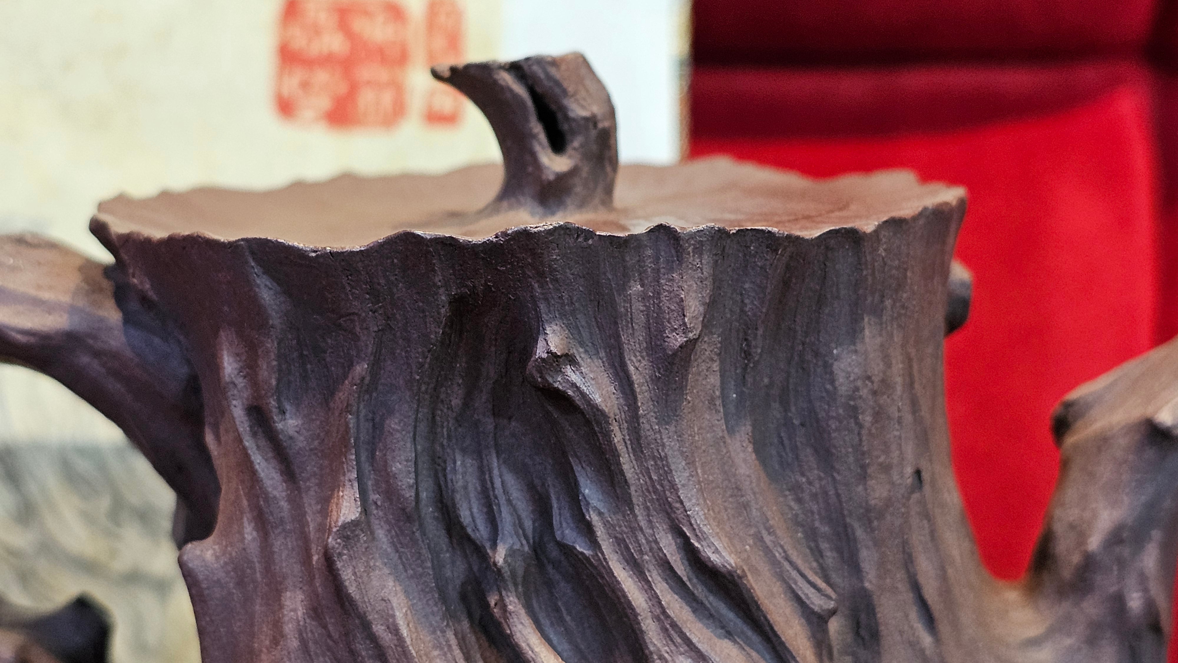 Commissioned work for Patron Mr Engel accomplished: Assoc Master 张雪磊 Zhang Xue Lei crafting the World Debut Ornate ZiSha Work Taking After The "Methuselah" Bristlecone Pine of North America. ~ Part 2 ~ 173 photos.