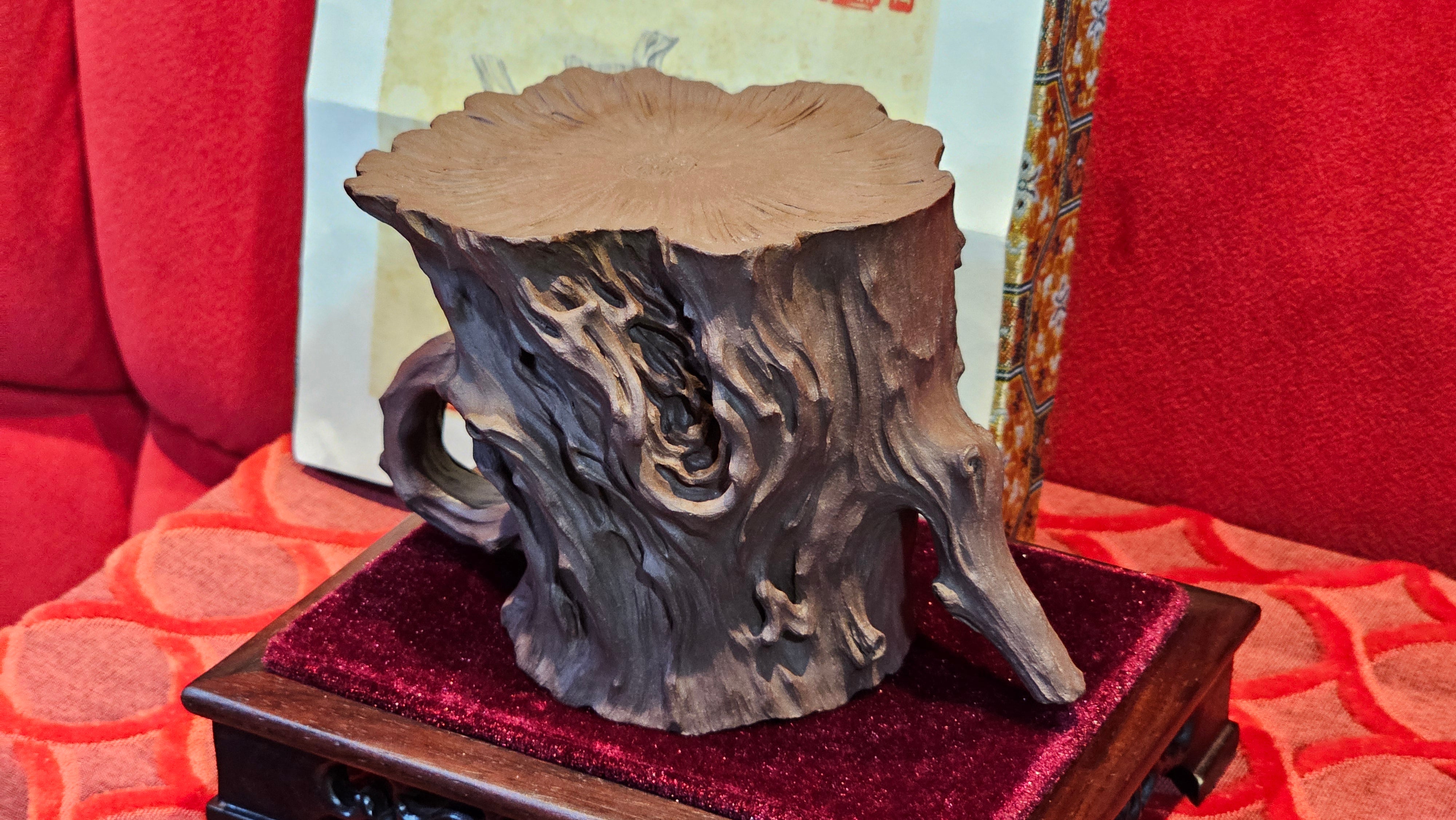 Commissioned work for Patron Mr Engel accomplished: Assoc Master 张雪磊 Zhang Xue Lei crafting the World Debut Ornate ZiSha Work Taking After The "Methuselah" Bristlecone Pine of North America. ~ Part 2 ~ 173 photos.