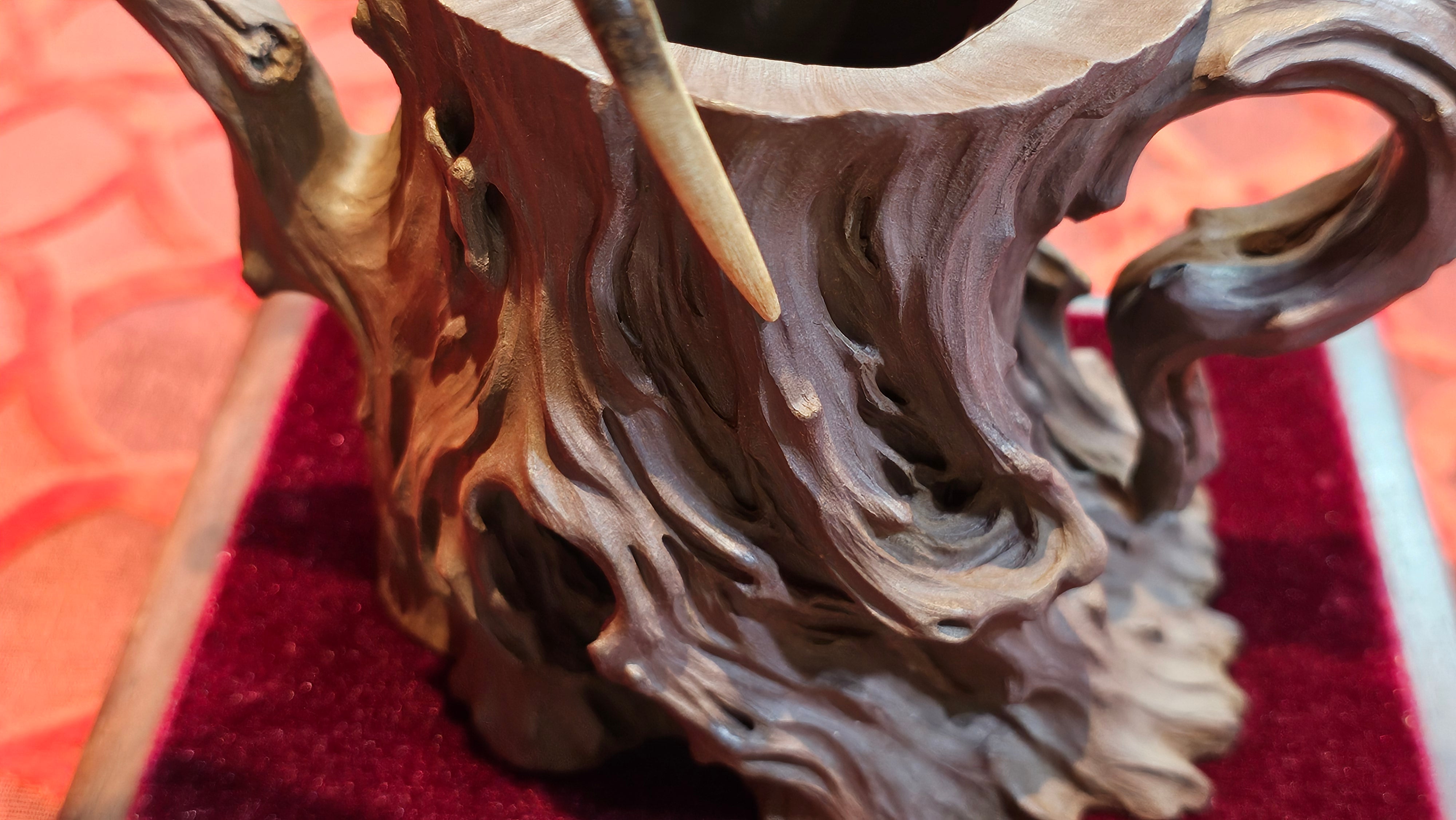 Commissioned work for Patron Mr Engel accomplished: Assoc Master 张雪磊 Zhang Xue Lei crafting the World Debut Ornate ZiSha Work Taking After The "Methuselah" Bristlecone Pine of North America. ~ Part 2 ~ 173 photos.