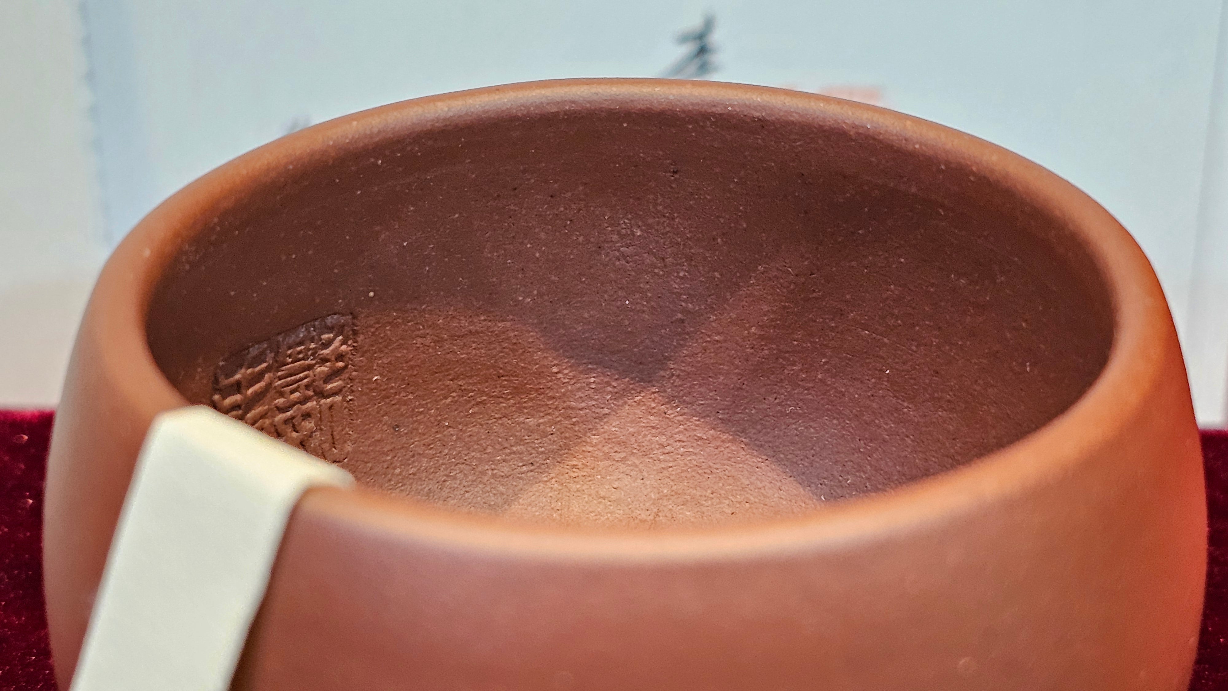 《杯》"Bei" ~ Cup, 104.6ml (when full), Di Cao Qing Zi Ni 底槽青紫泥 ~ Crafted by L3A Consummate Master Artist Li Yan Ru 李艳如 ~ Congratulations to Ms M.!!!, 0412hrs 12th July 2025, Phoenix, AZ.